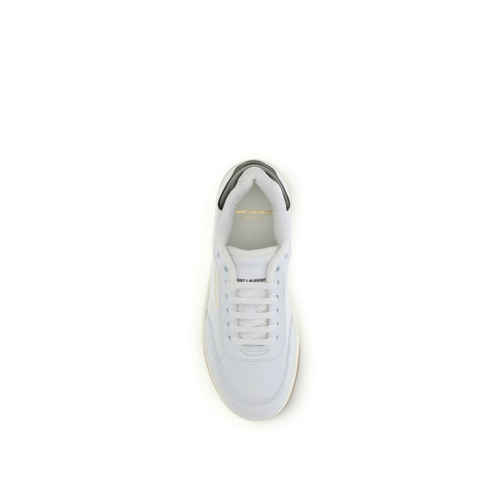 Saint Laurent Hvide Kalveskinds Bos Taurus Lave Sneakers