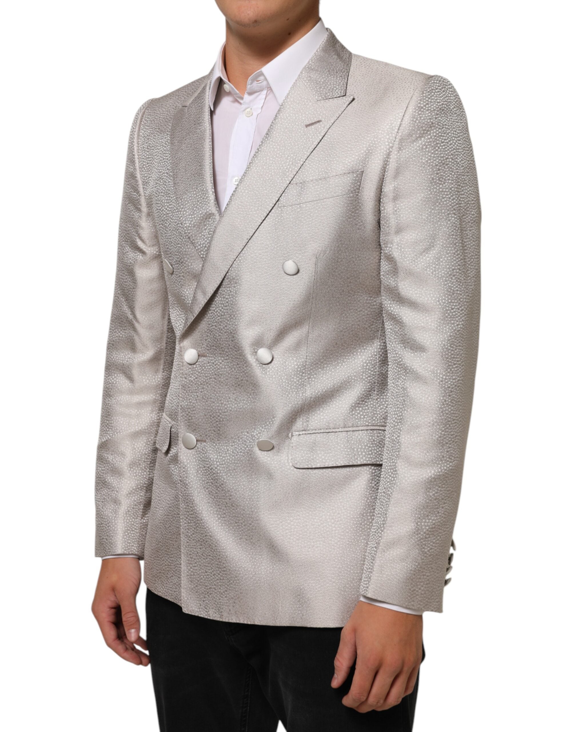 Dolce &amp; Gabbana Beige MARTINI Dobbeltradet Jakkesætsblazer