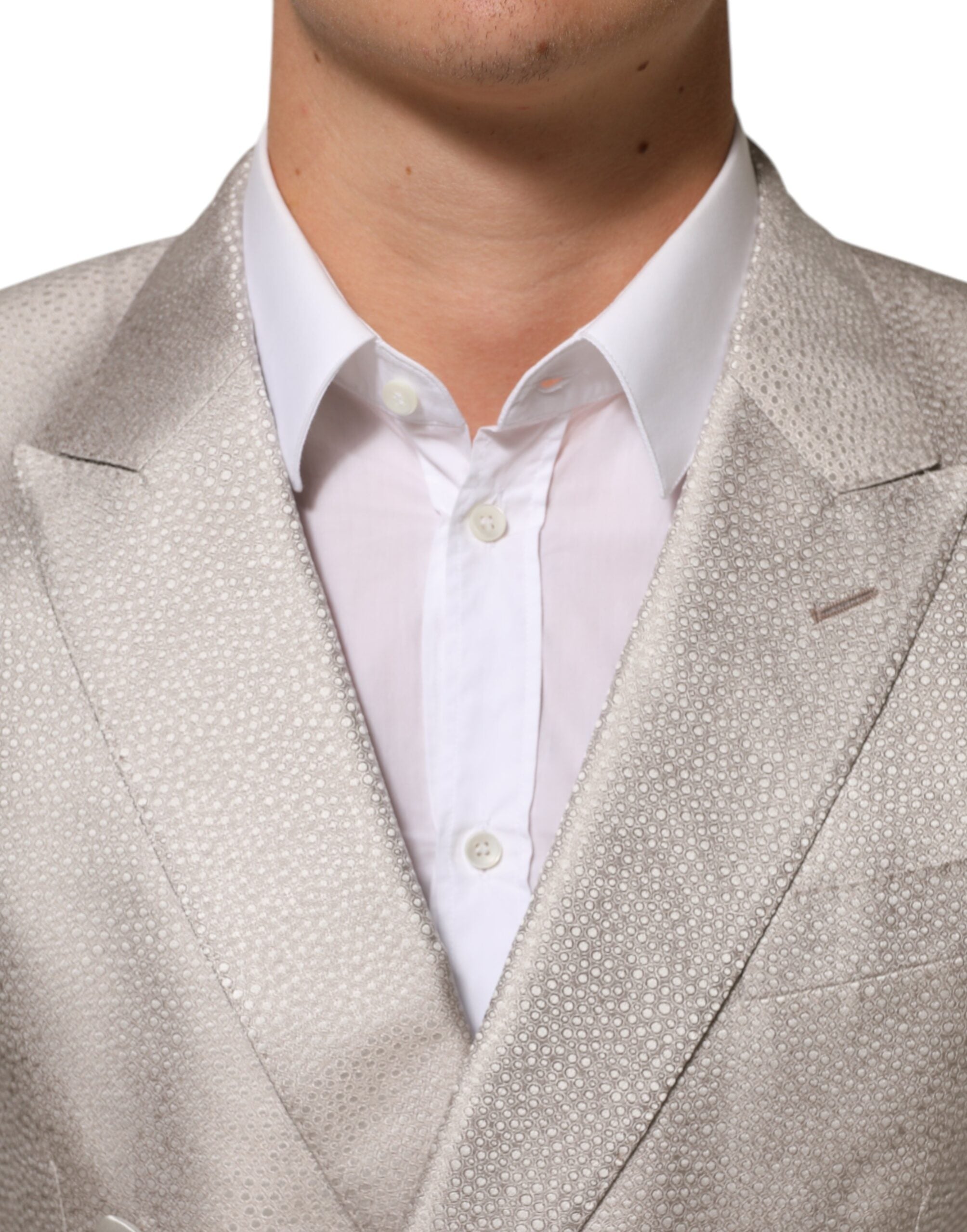 Dolce &amp; Gabbana Beige MARTINI Dobbeltradet Jakkesætsblazer