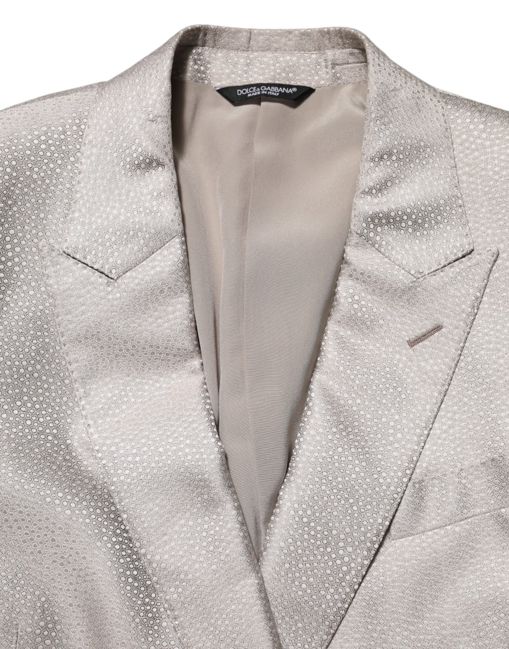 Dolce & Gabbana Beige MARTINI Double-Breasted Suit Blazer