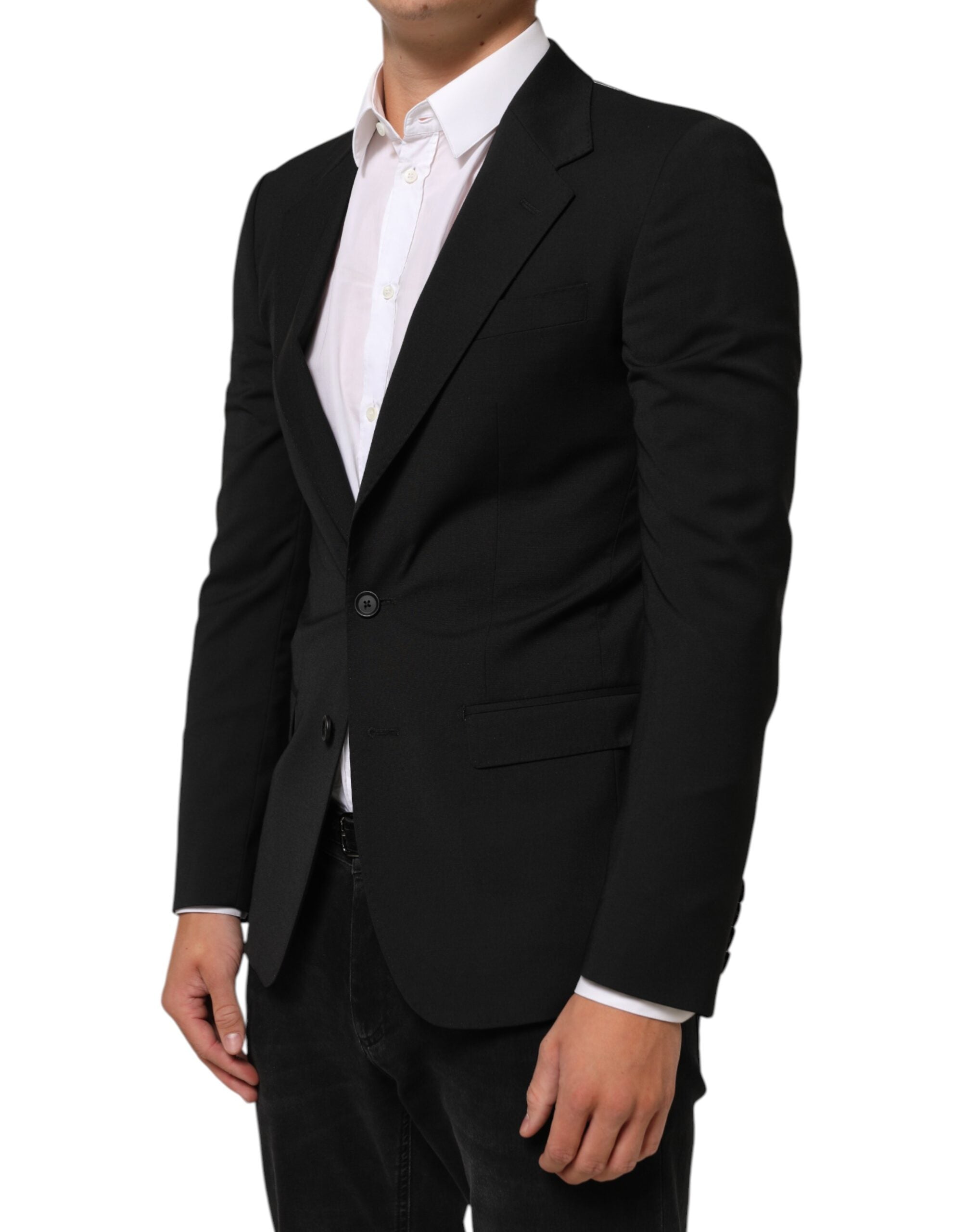Dolce &amp; Gabbana Sort STAFF 2 Knapper Jakkesæt Blazer