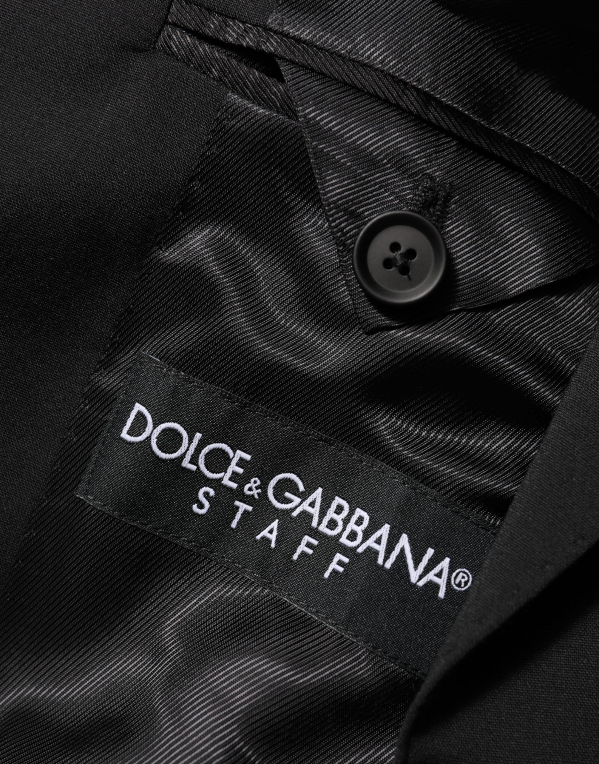 Dolce &amp; Gabbana Sort STAFF 2 Knapper Jakkesæt Blazer