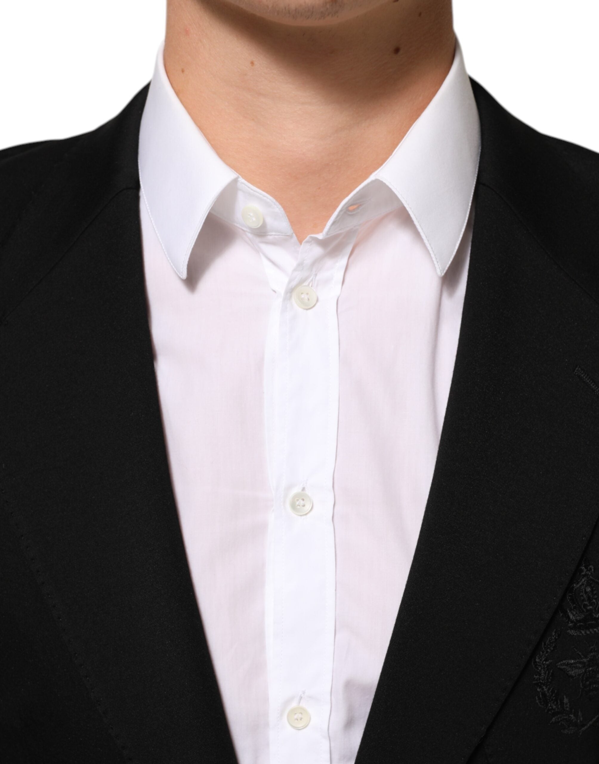 Dolce &amp; Gabbana Sort viskose jakkesæt med 2 knapper