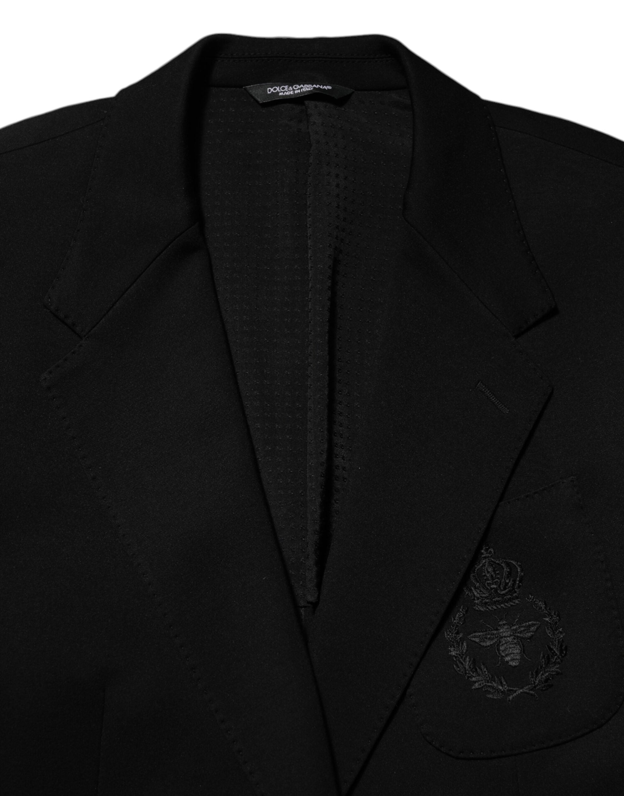Dolce &amp; Gabbana Sort viskose jakkesæt med 2 knapper