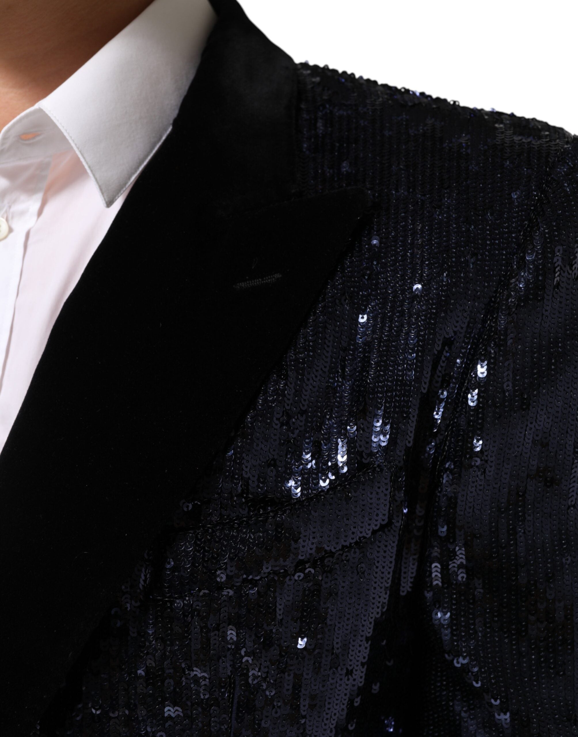 Dolce & Gabbana Blue Sequin SICILIA Double Breasted Blazer