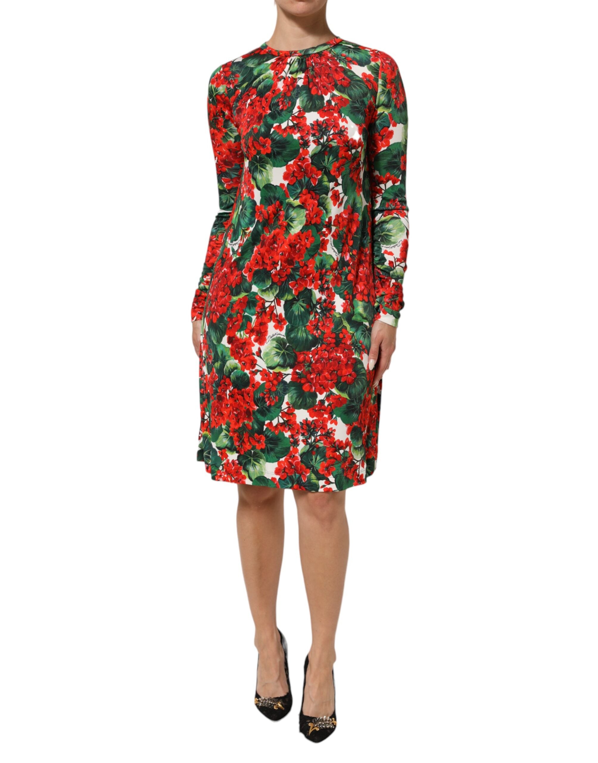 Dolce &amp; Gabbana flerfarvet blomsterprintet kort Portofino-kjole
