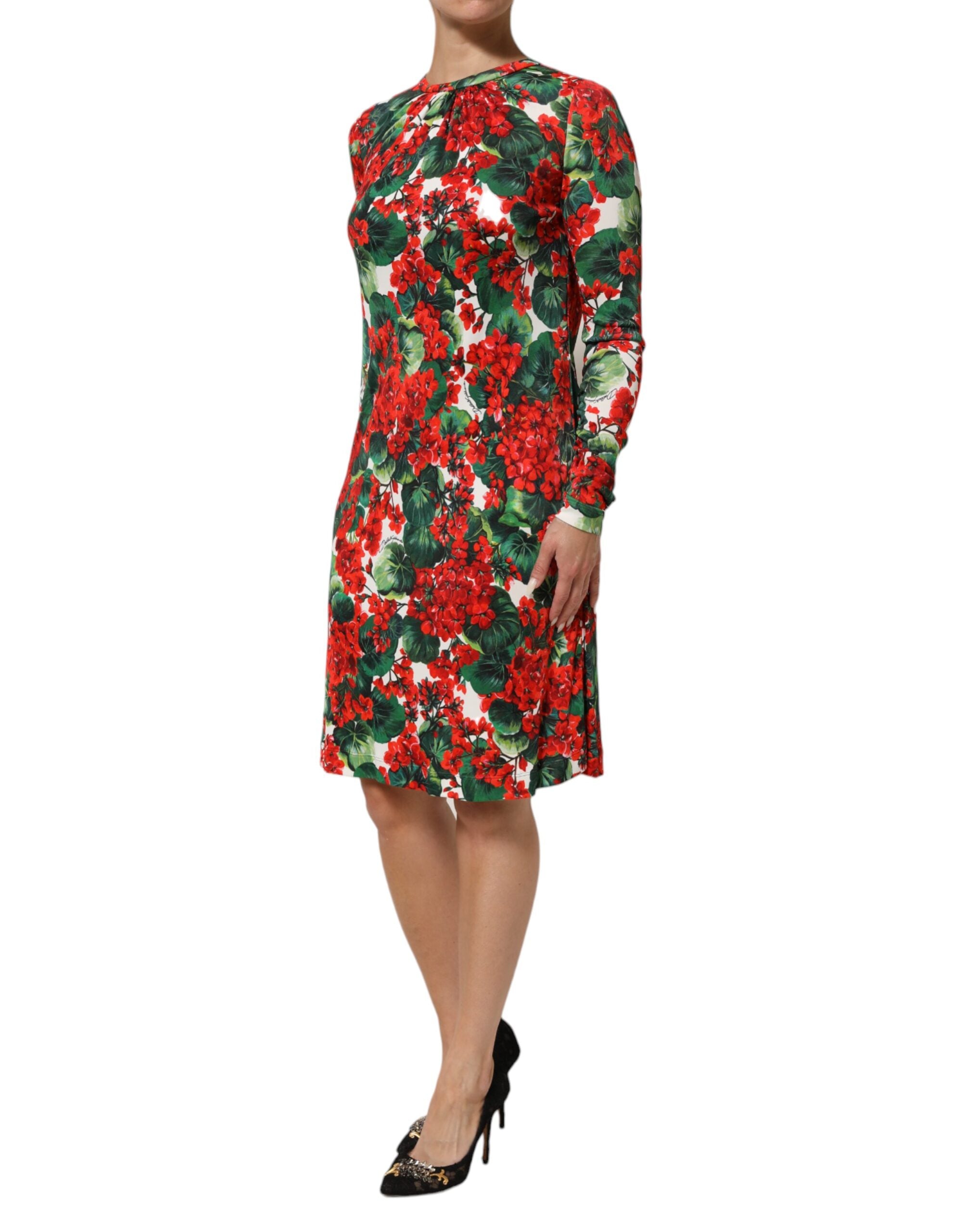 Dolce &amp; Gabbana flerfarvet blomsterprintet kort Portofino-kjole