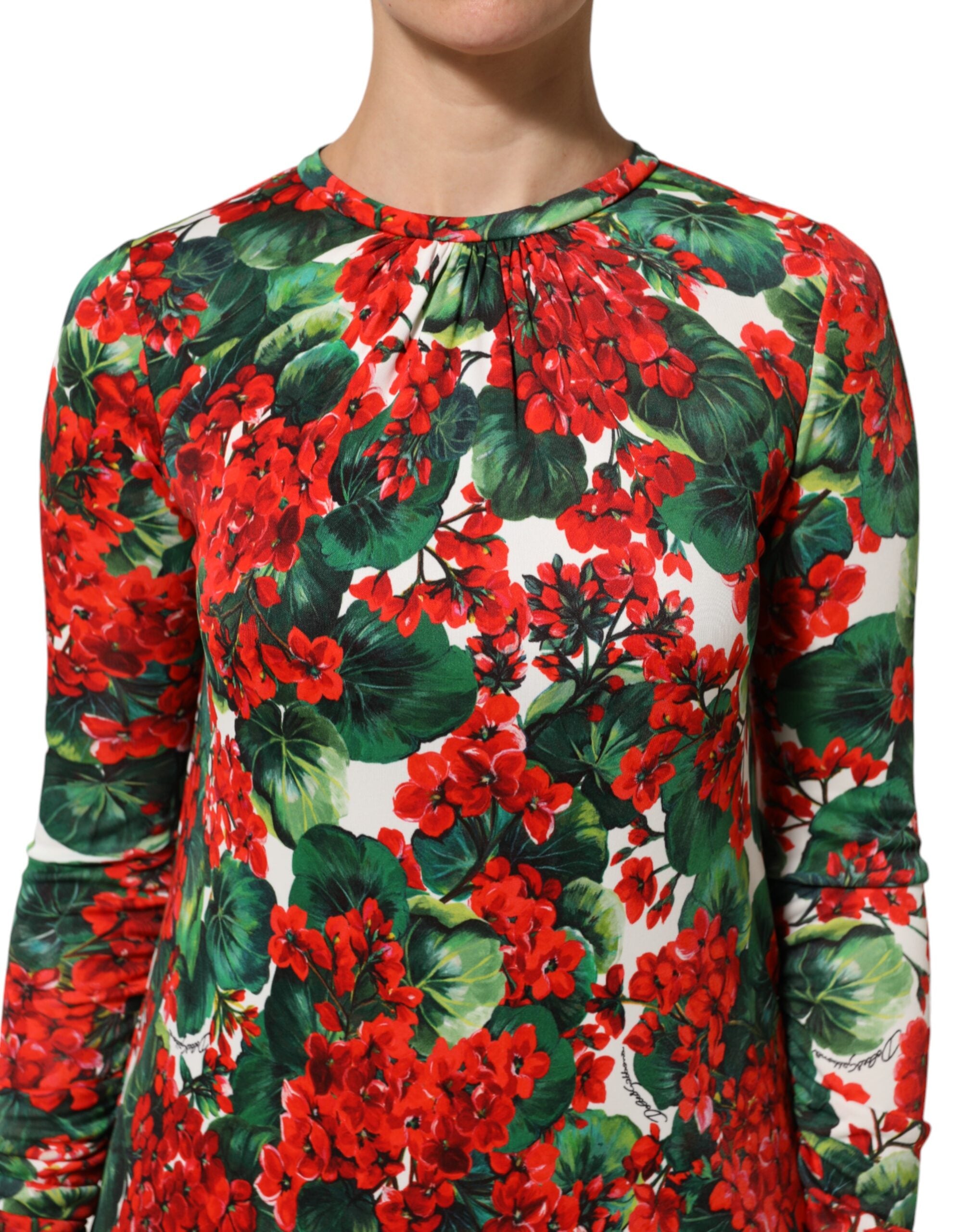 Dolce &amp; Gabbana flerfarvet blomsterprintet kort Portofino-kjole