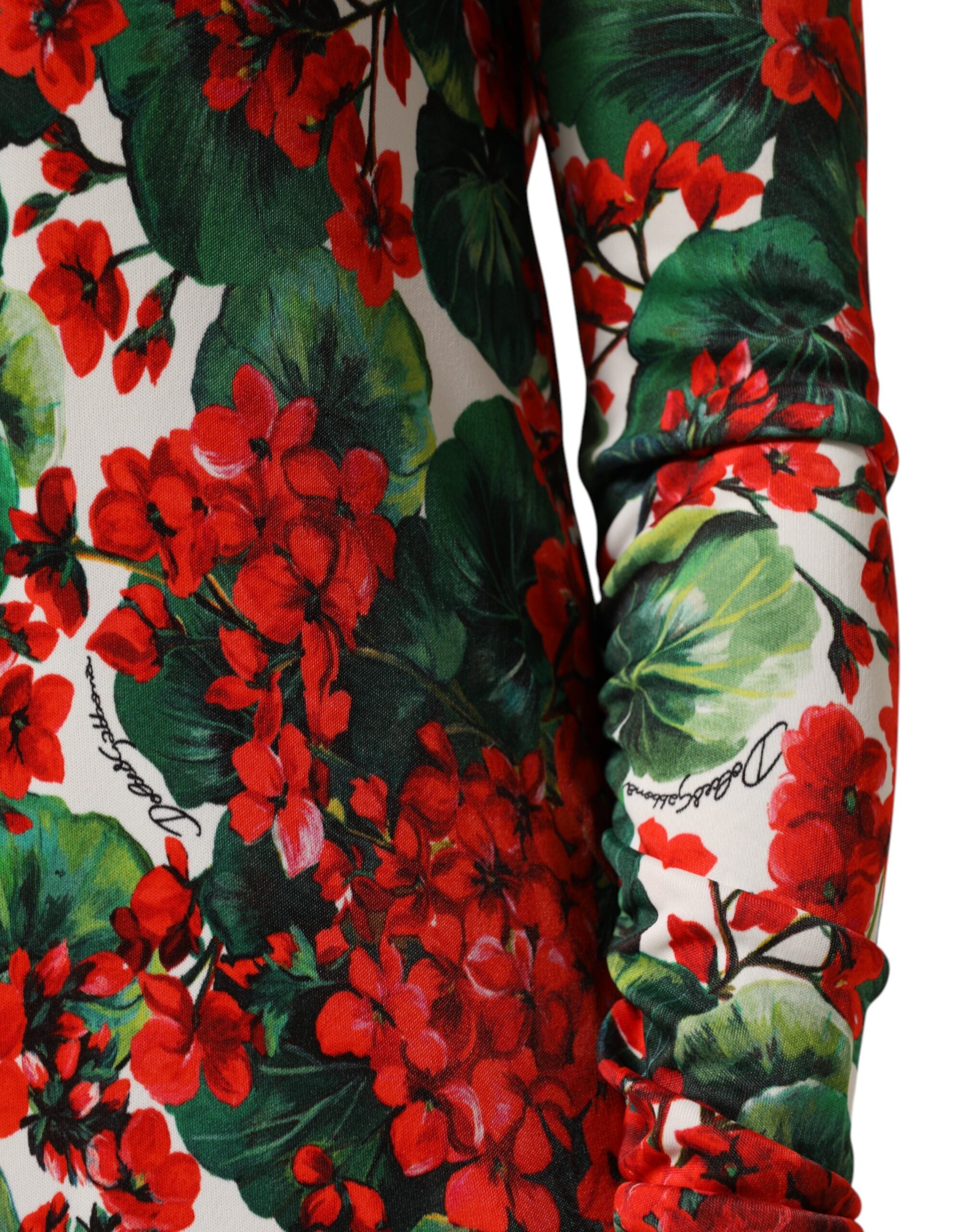 Dolce &amp; Gabbana flerfarvet blomsterprintet kort Portofino-kjole