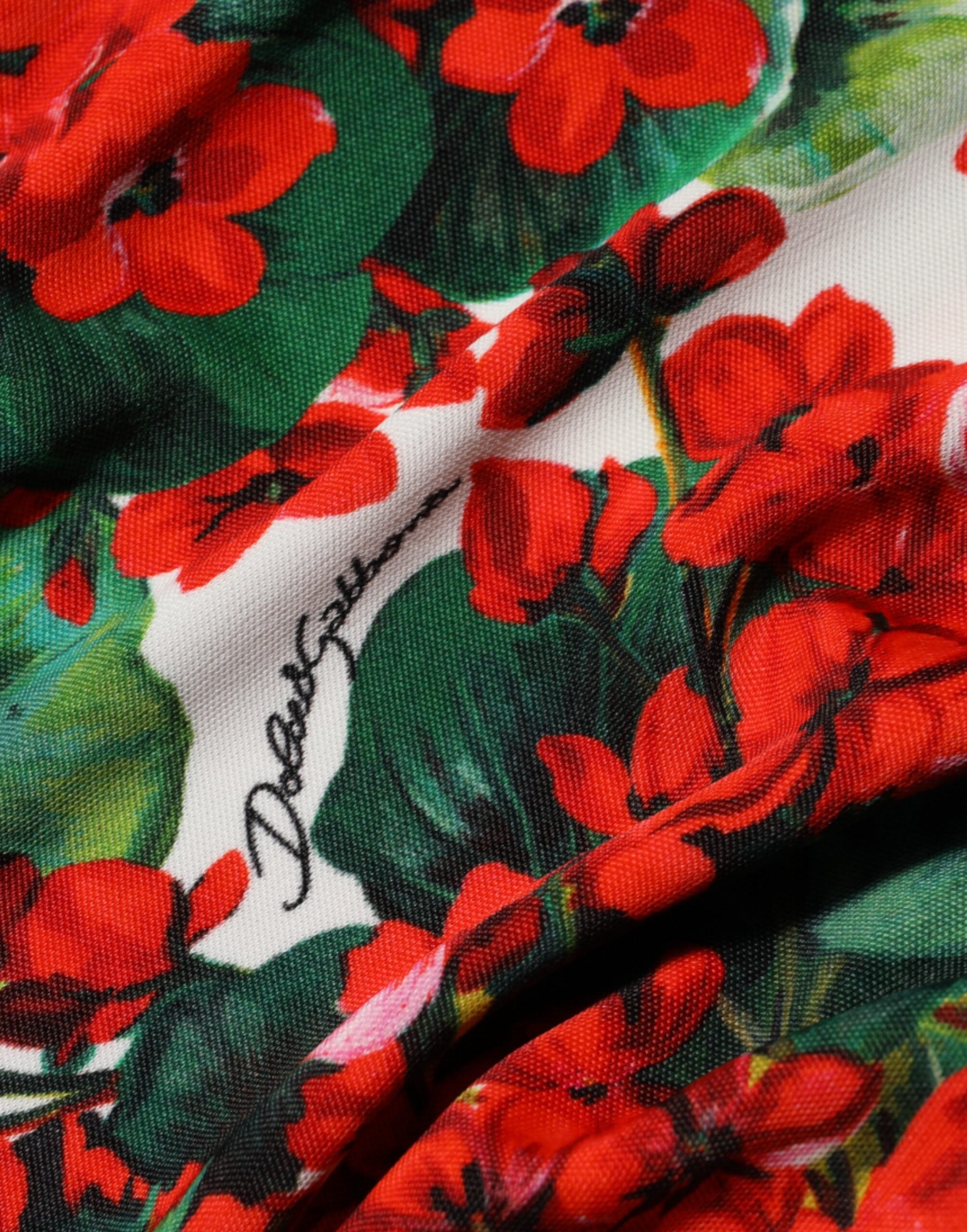 Dolce &amp; Gabbana flerfarvet blomsterprintet kort Portofino-kjole