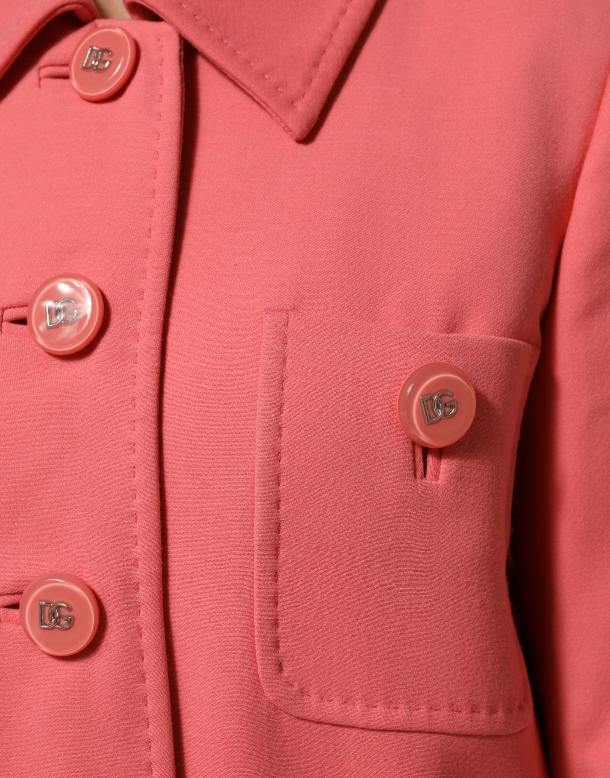 Dolce &amp; Gabbana Pink Trenchcoat Jakke Med Knapper