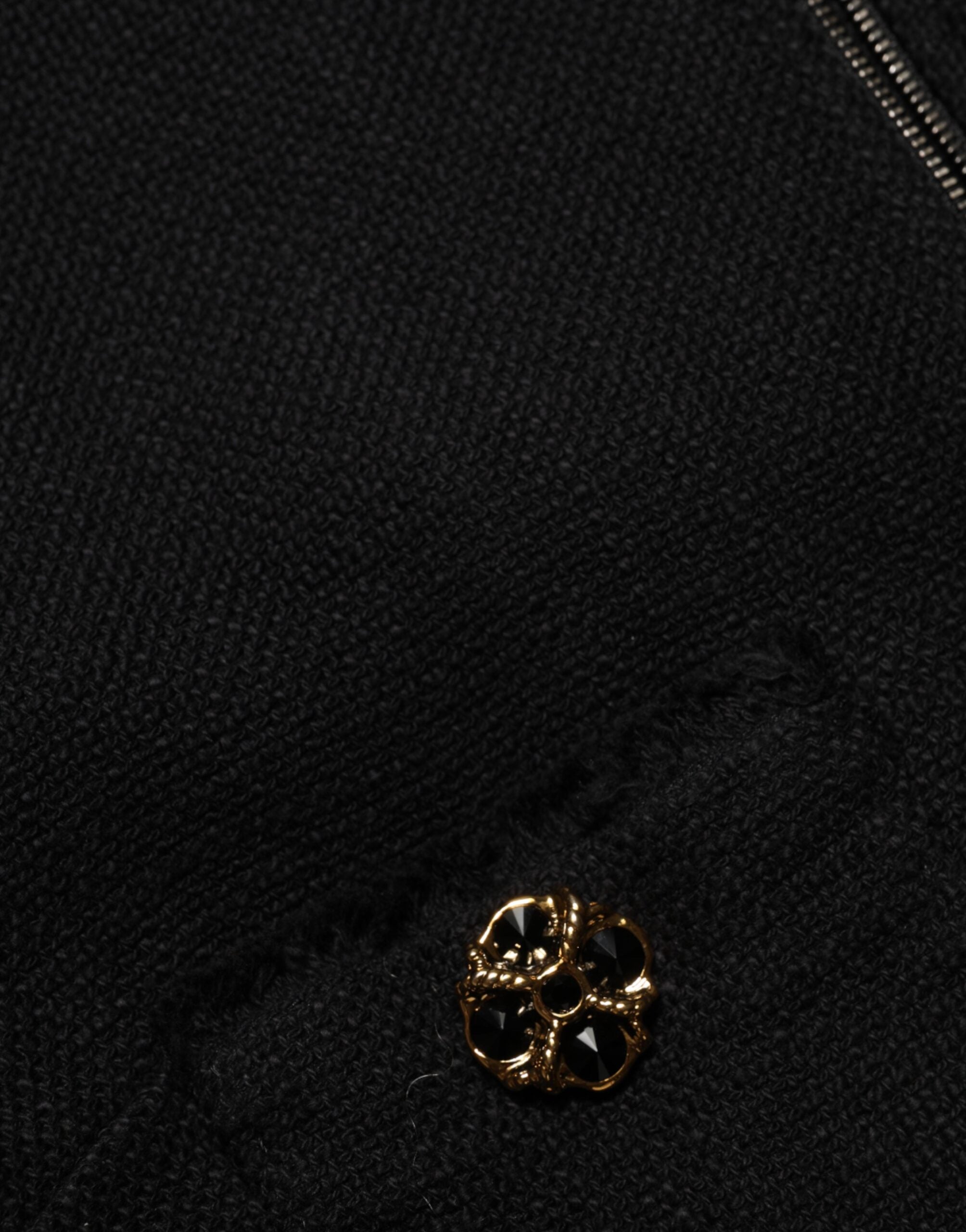 Dolce &amp; Gabbana svart bomullsjacka med dragkedja och kort kappa