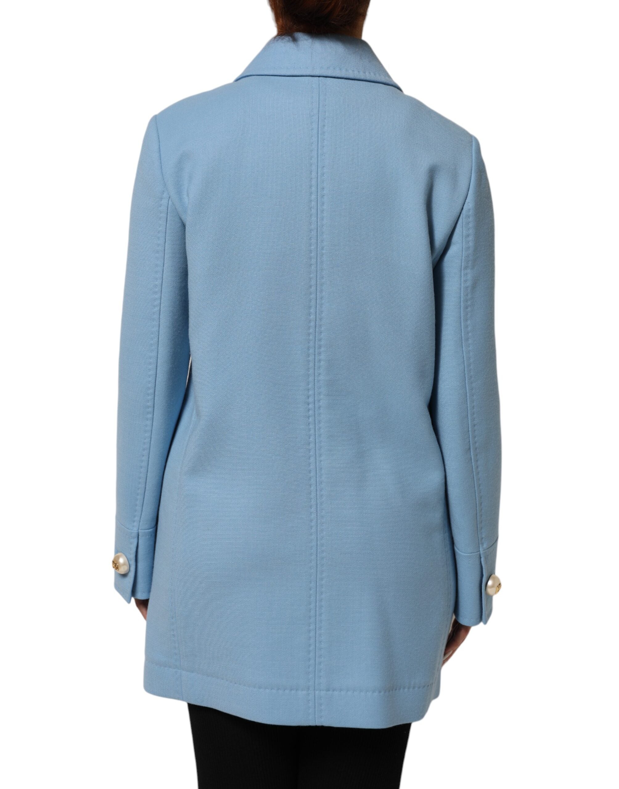 Dolce &amp; Gabbana Blå Trenchcoat Med Knappar