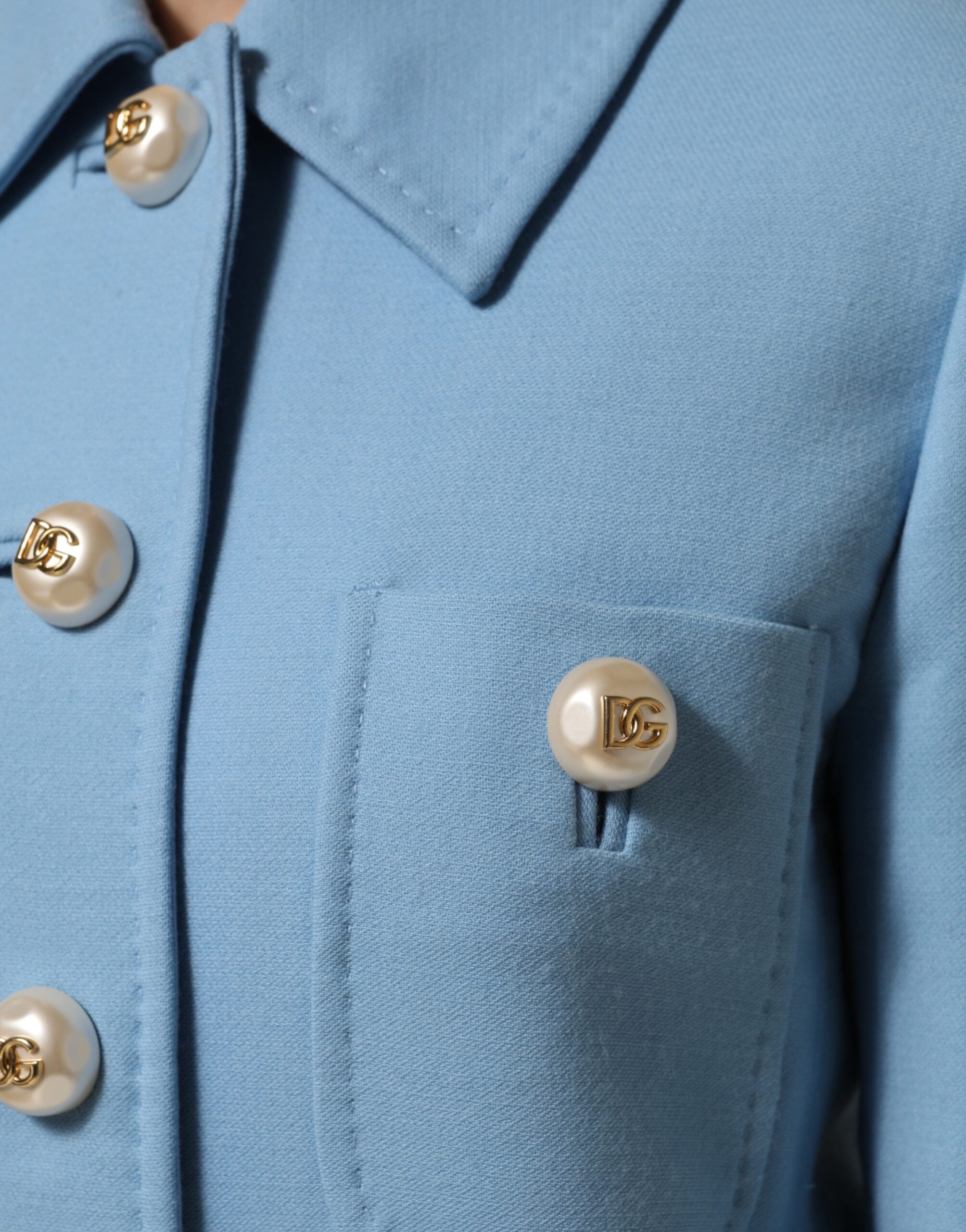 Dolce &amp; Gabbana Blå Trenchcoat Med Knappar