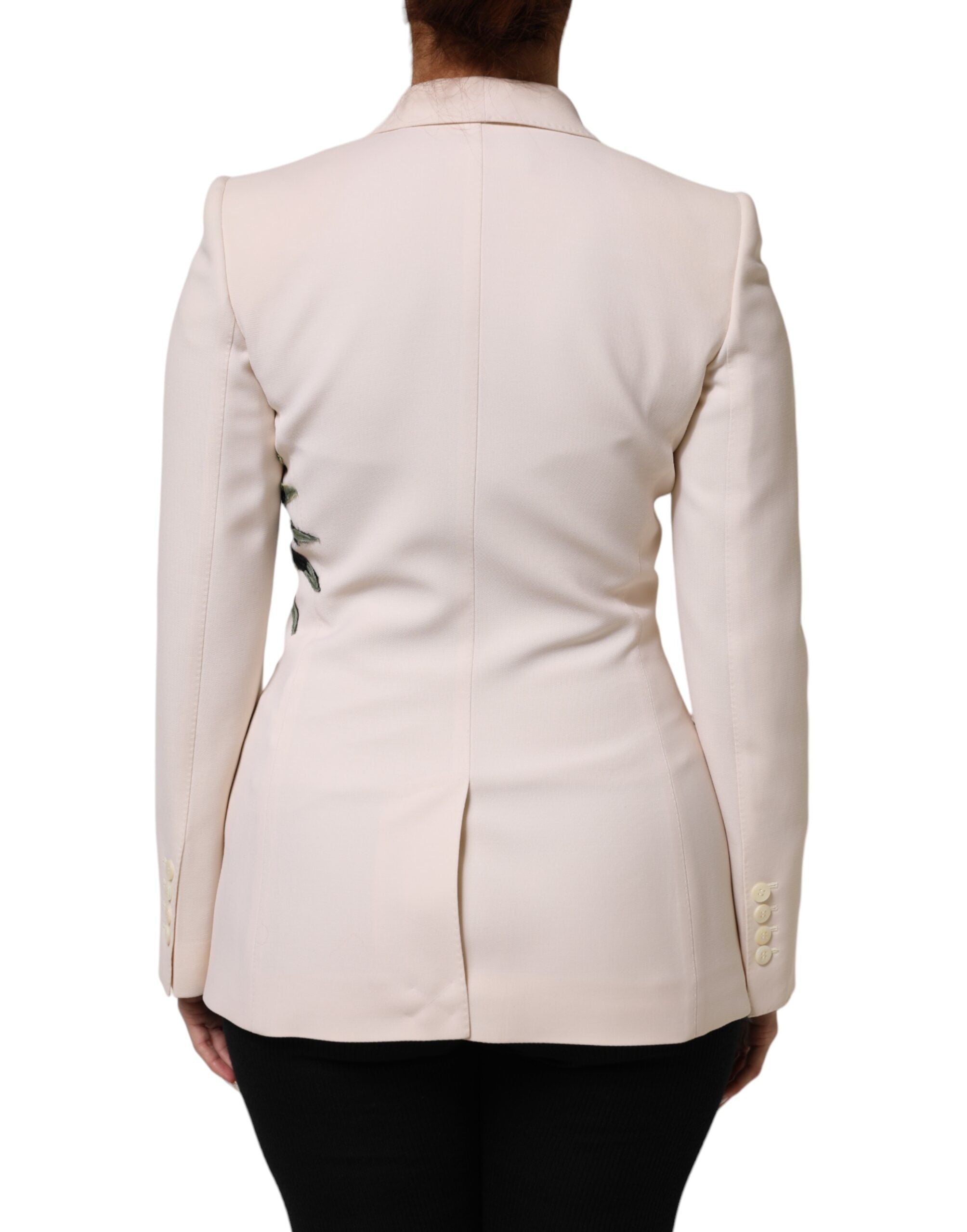 Dolce &amp; Gabbana Beige Broderet Enkeltradet Jakke
