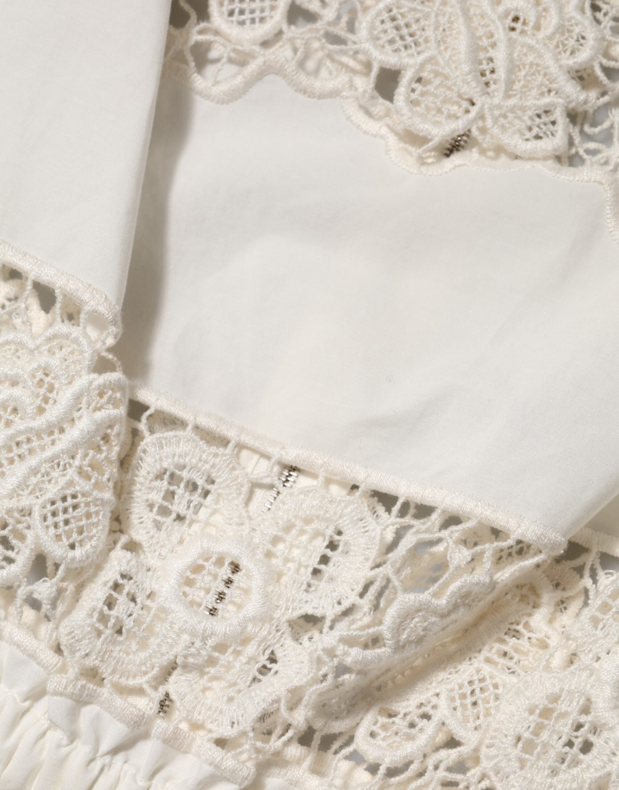 Dolce & Gabbana Hvid Poplin Tanktop Med Åbent Broderi