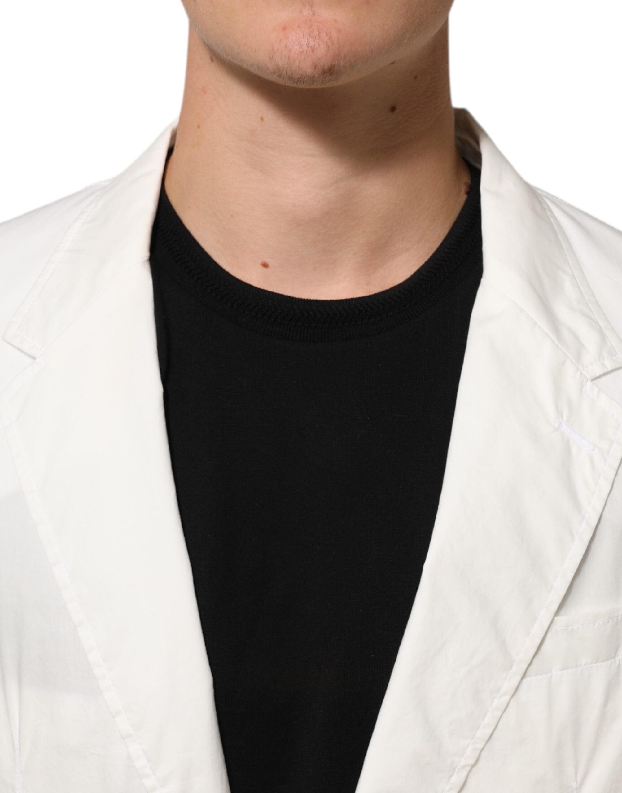 Dolce &amp; Gabbana Hvid Bomuld 1 Knap Herrejagtblazer