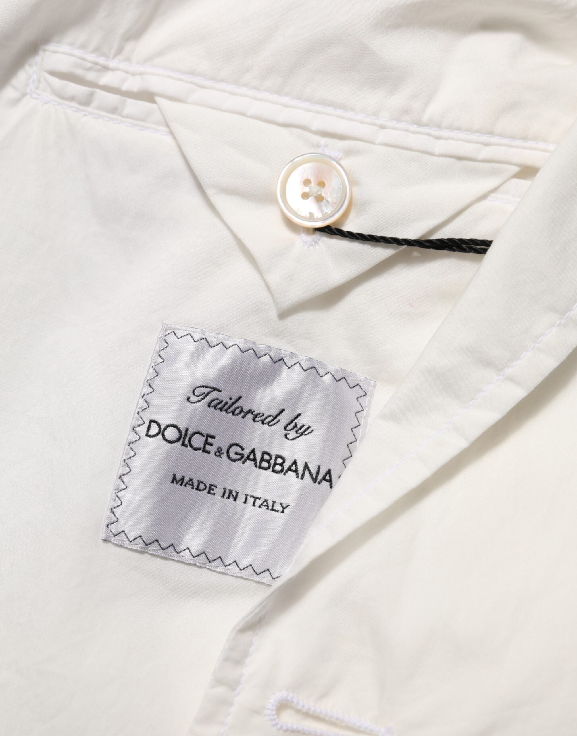 Dolce & Gabbana Hvid Bomuld 1 Knap Herrejagtblazer