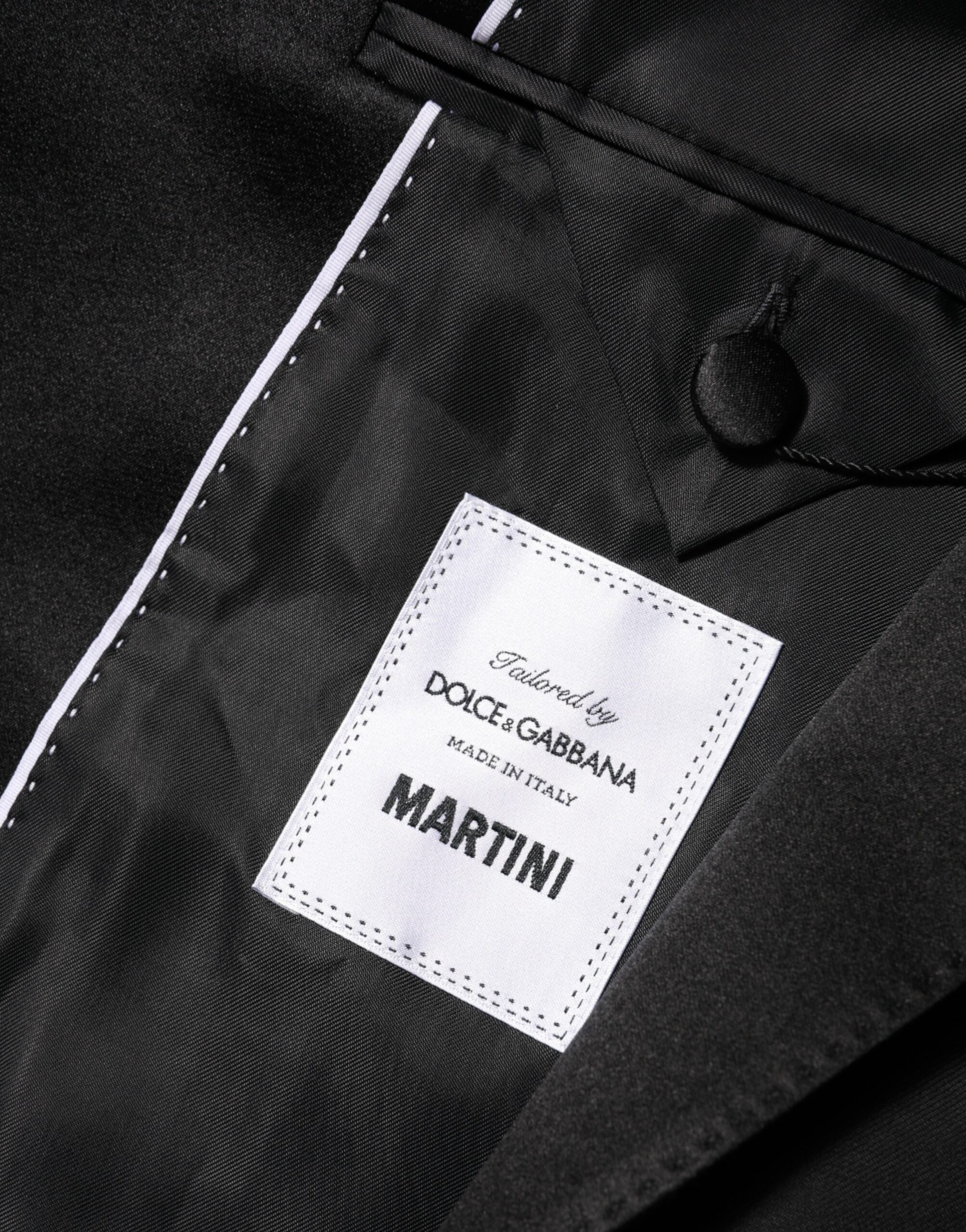 Dolce &amp; Gabbana Sort MARTINI Dobbeltradet Jakkesætsblazer