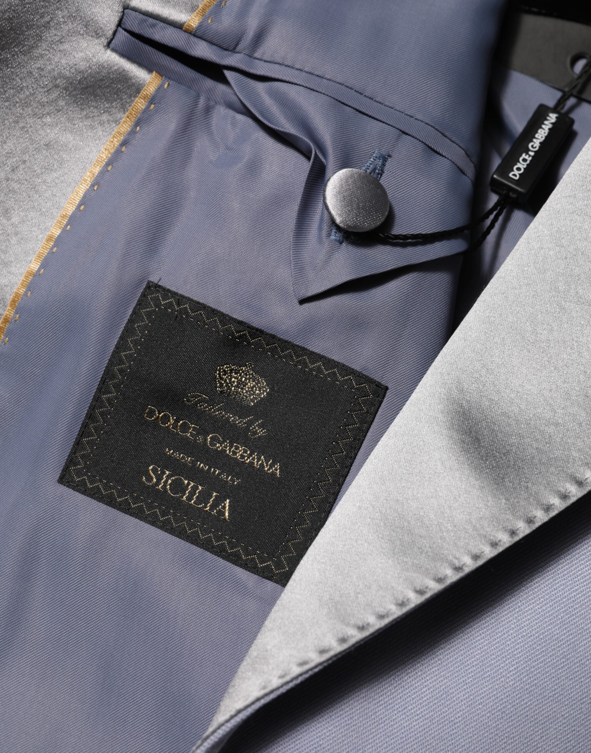 Dolce & Gabbana Grå Uld SICILIA 2 Knapper Herrejakkesæt Blazer