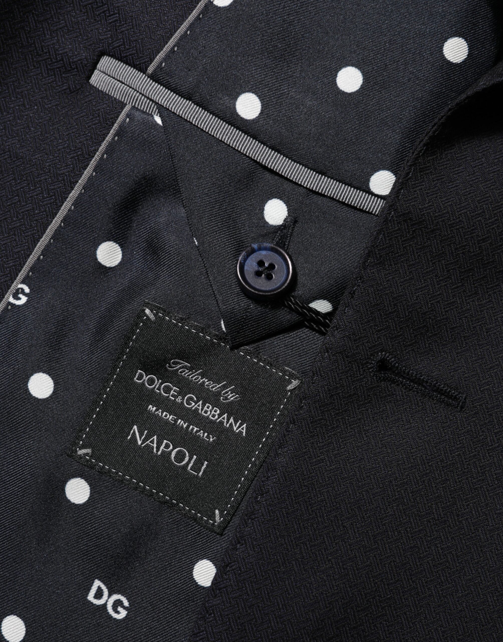Dolce & Gabbana Sort Uld NAPOLI Herrejakkesæt med 2 Knapper