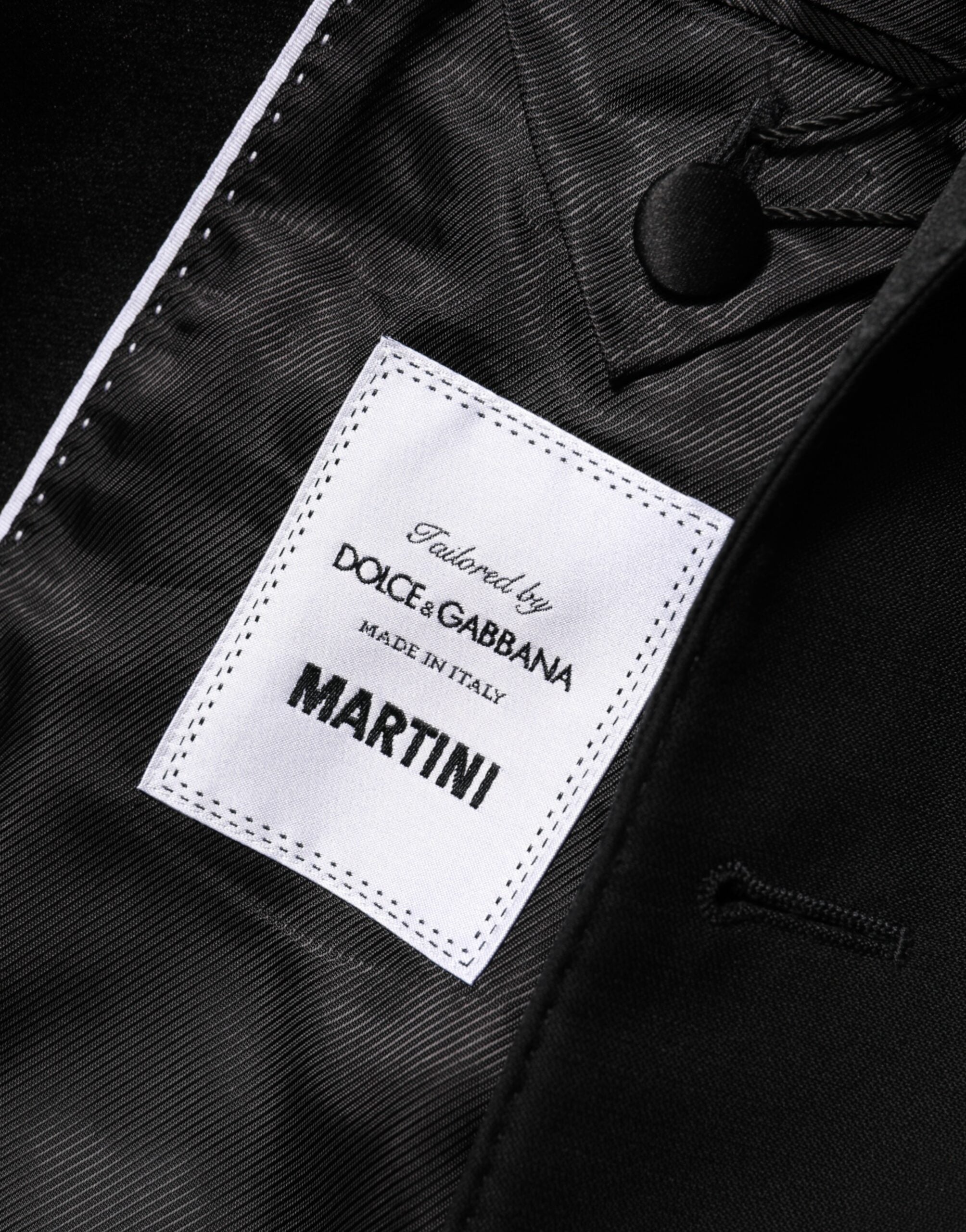 Dolce &amp; Gabbana Sort Uld MARTINI Herrejakkesæt med 2 Knapper