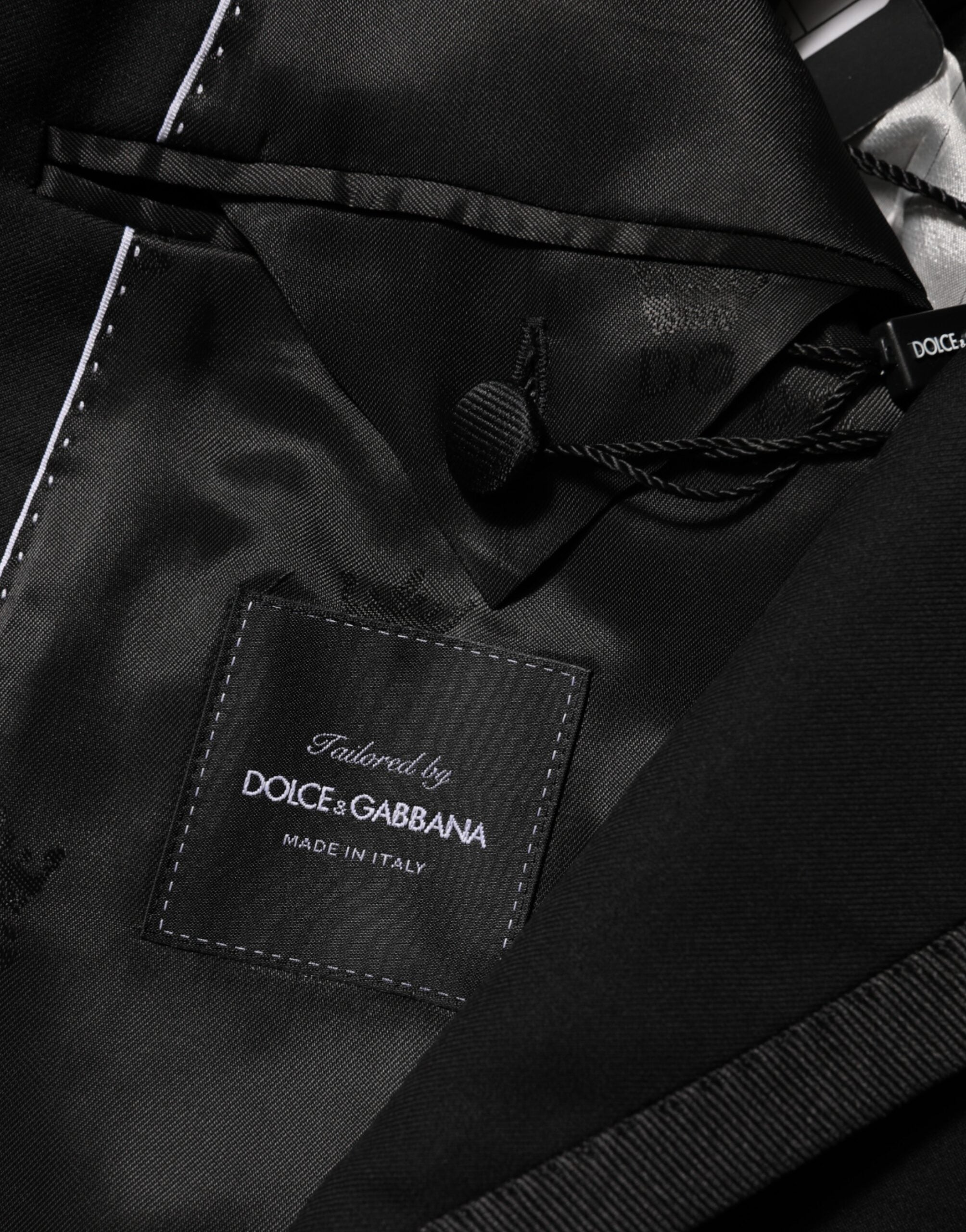 Dolce & Gabbana Sort Uldjakke med 1 Knap Herreblazer