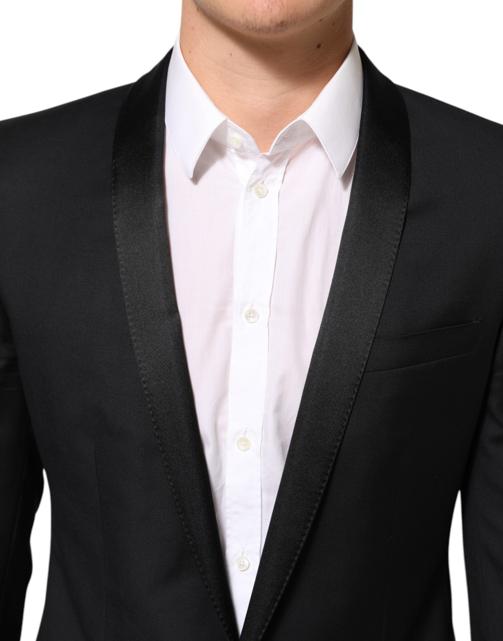 Dolce &amp; Gabbana Sort GULD 1 Knap Habitjakke Herre Blazer