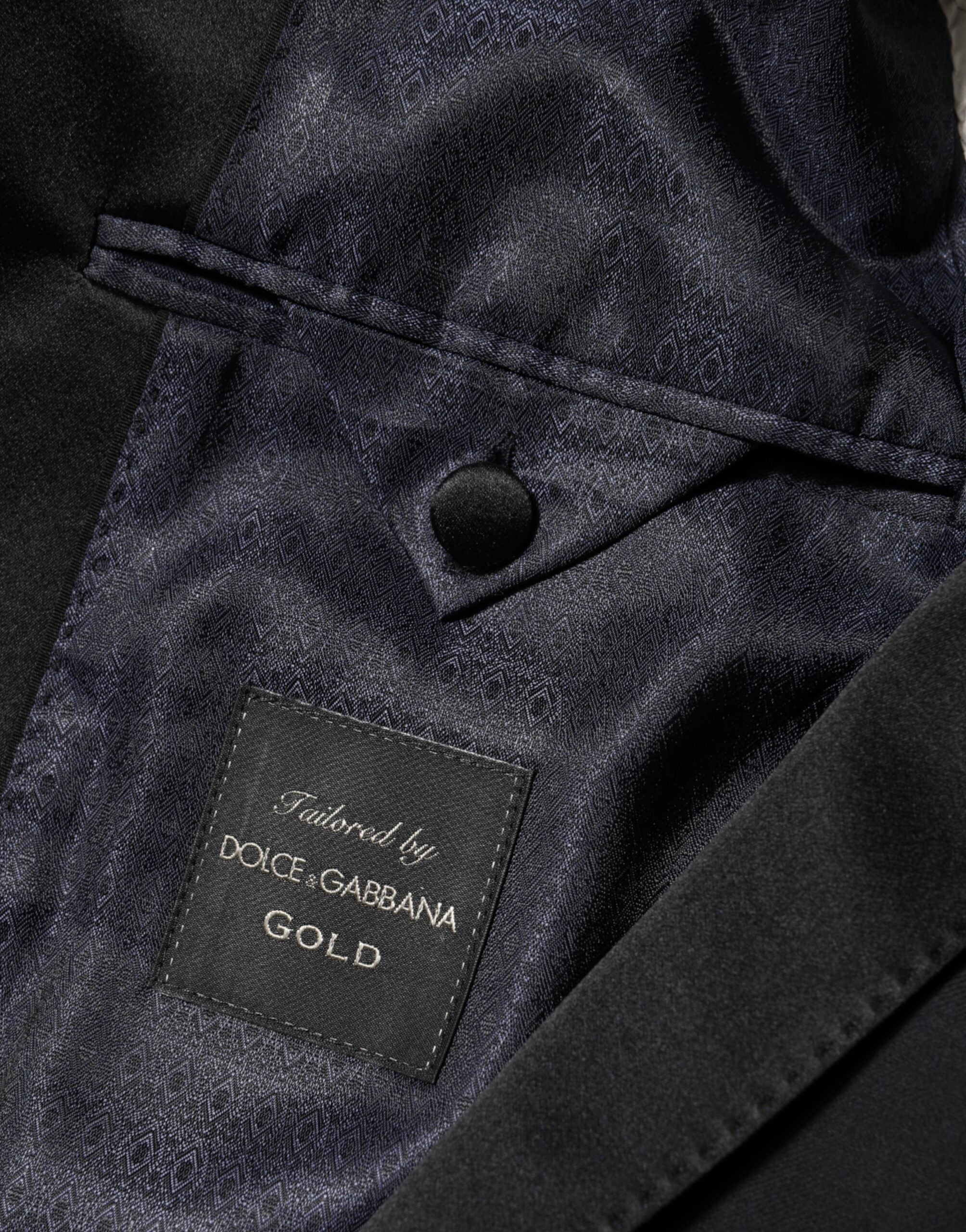 Dolce &amp; Gabbana Sort GULD 1 Knap Habitjakke Herre Blazer