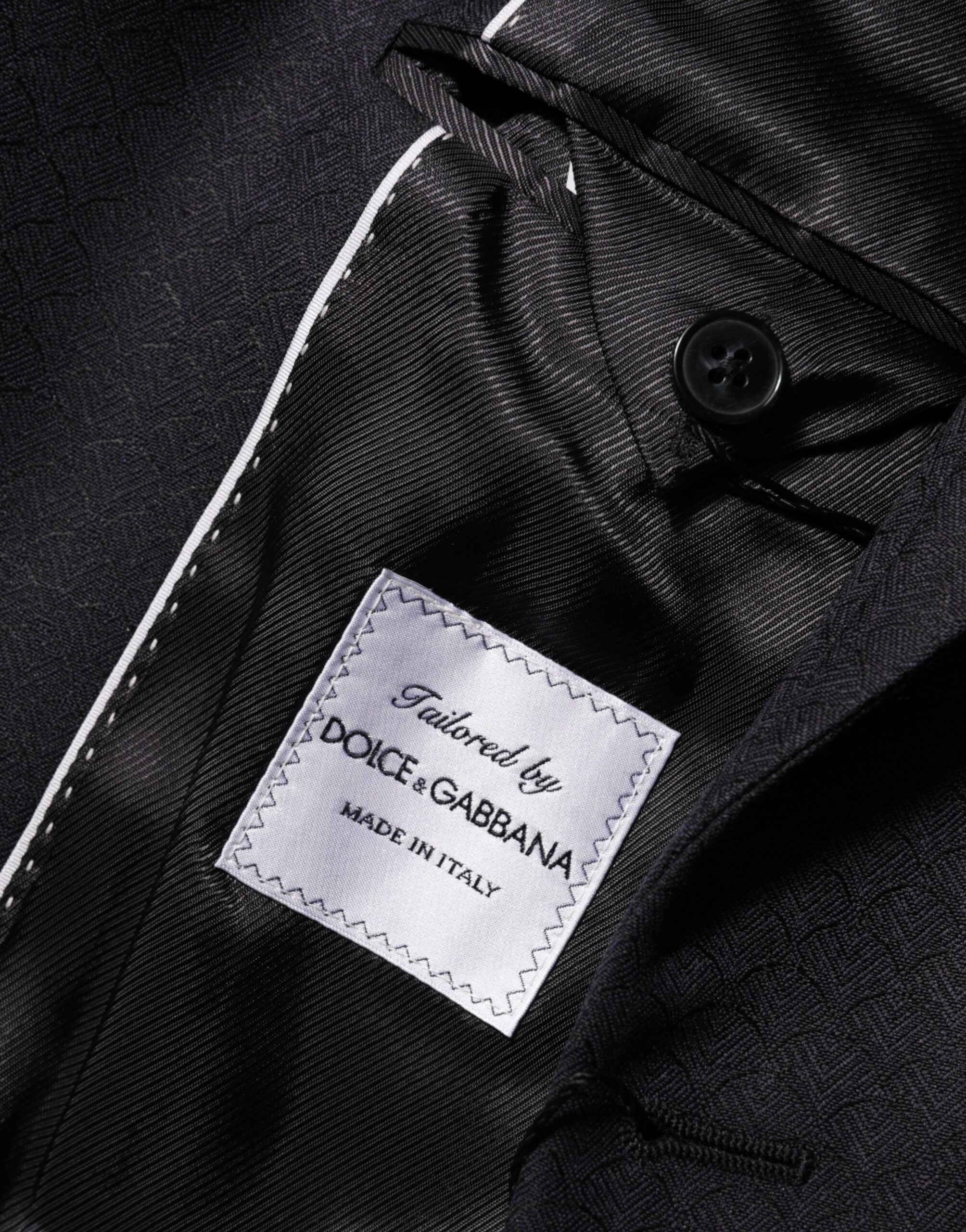 Dolce & Gabbana Sort Uldjakke med 2 Knapper Herreblazer