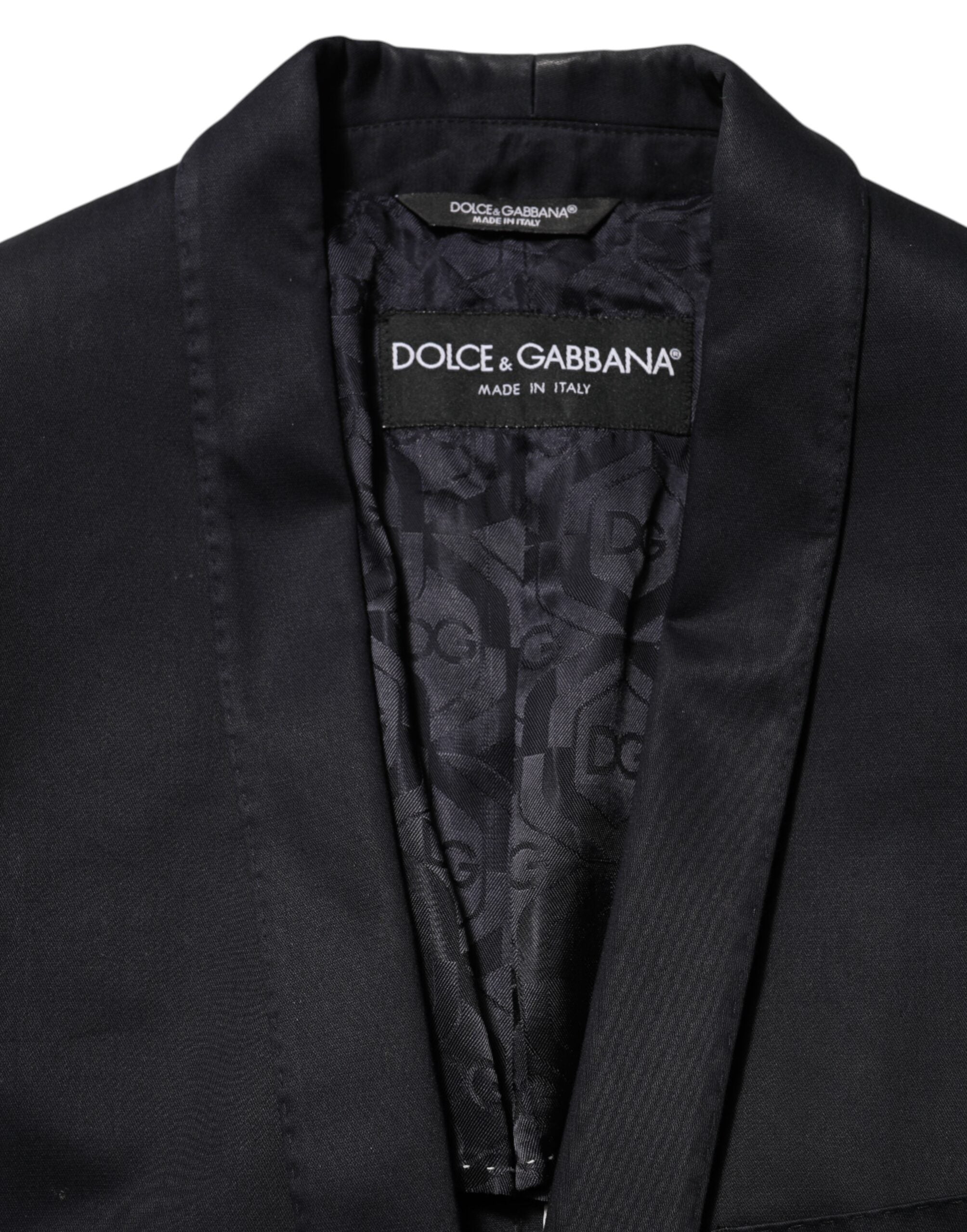 Dolce &amp; Gabbana Sort bomuldsjakke med 1 knap