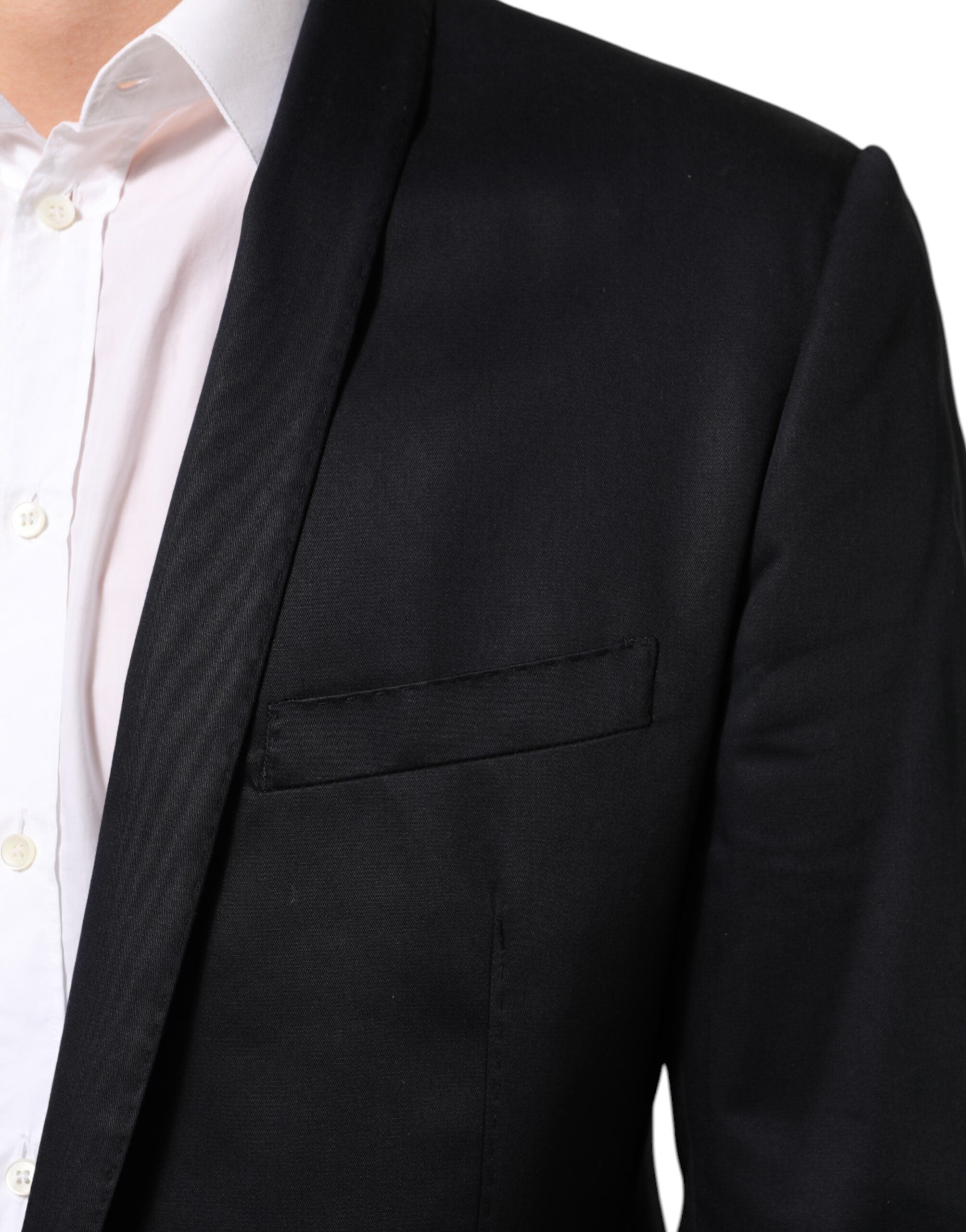 Dolce &amp; Gabbana Sort bomuldsjakke med 1 knap