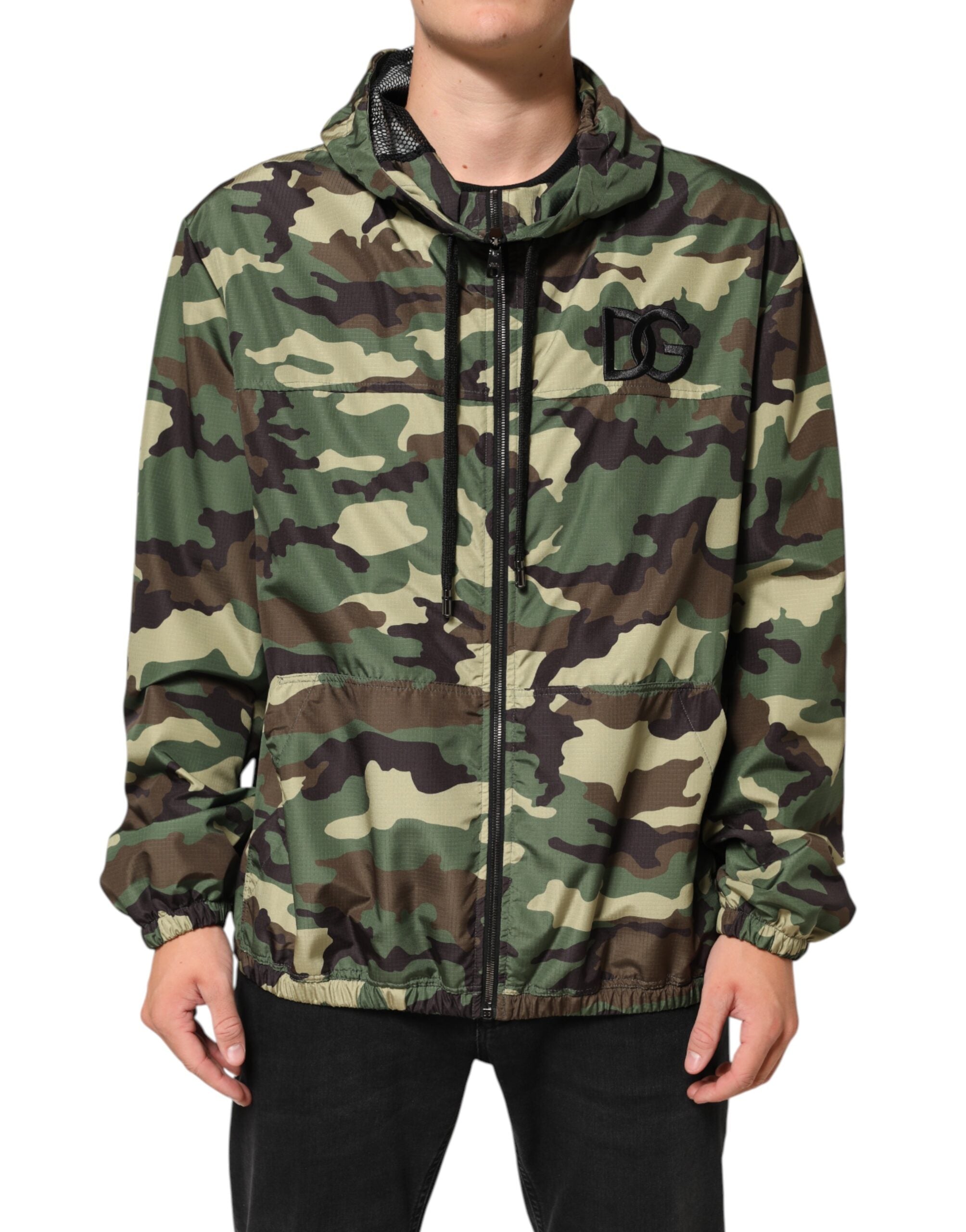 Dolce &amp; Gabbana Grøn Camouflage Hættetrøje Jakke