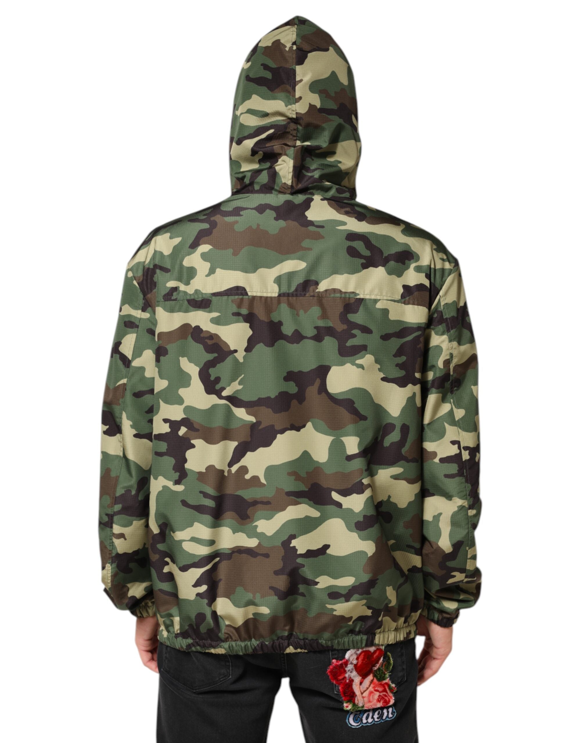 Dolce &amp; Gabbana Grøn Camouflage Hættetrøje Jakke