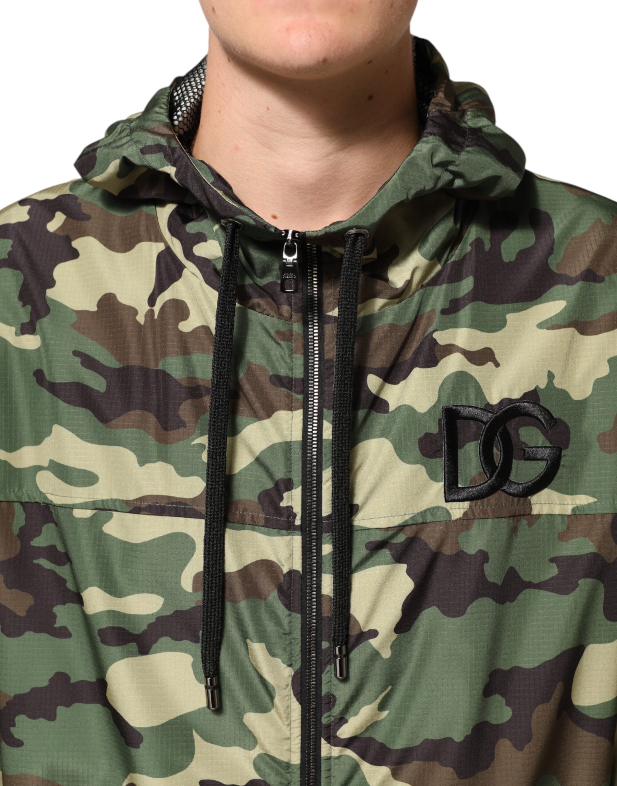 Dolce &amp; Gabbana Grøn Camouflage Hættetrøje Jakke
