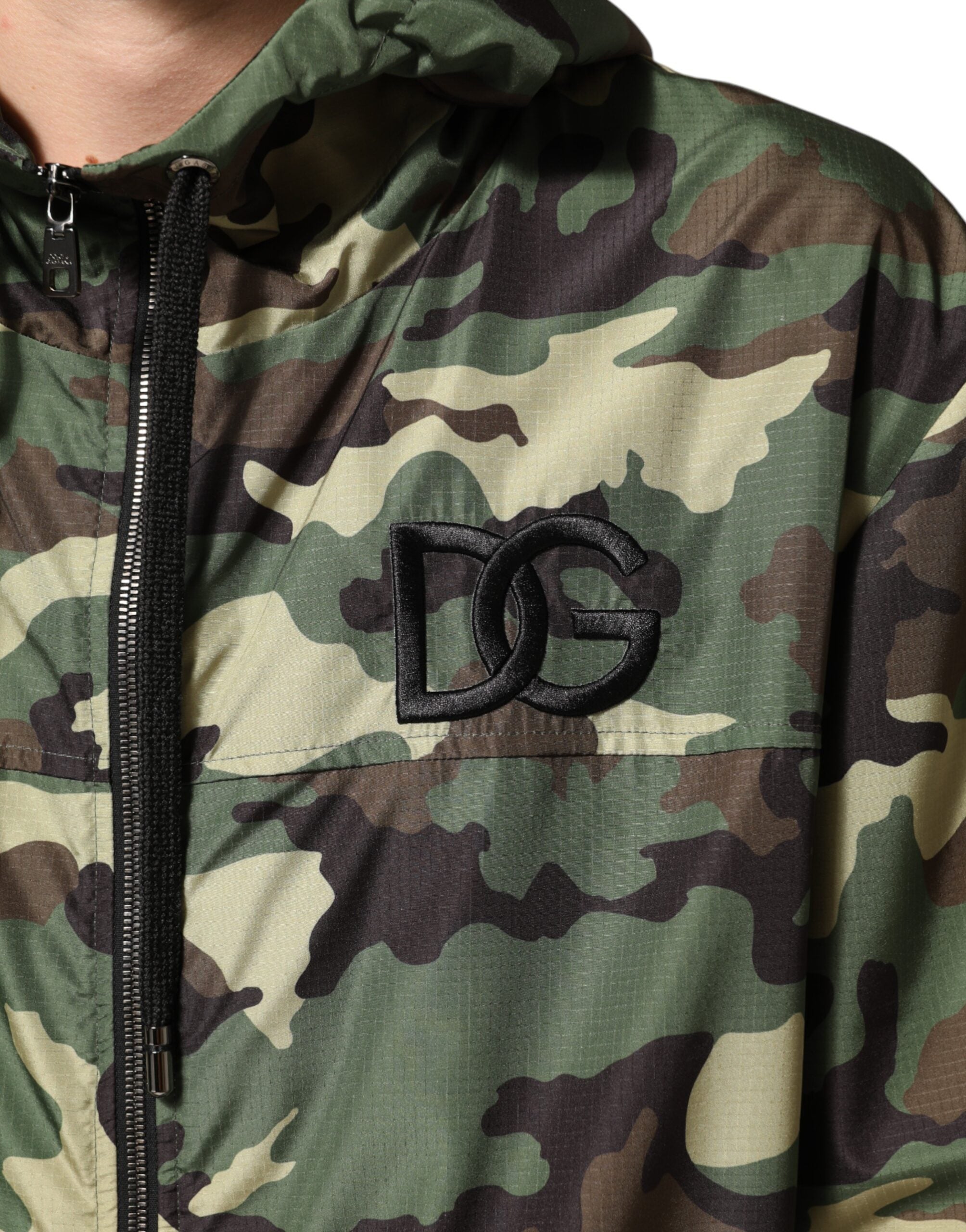 Dolce & Gabbana Grøn Camouflage Hættetrøje Jakke