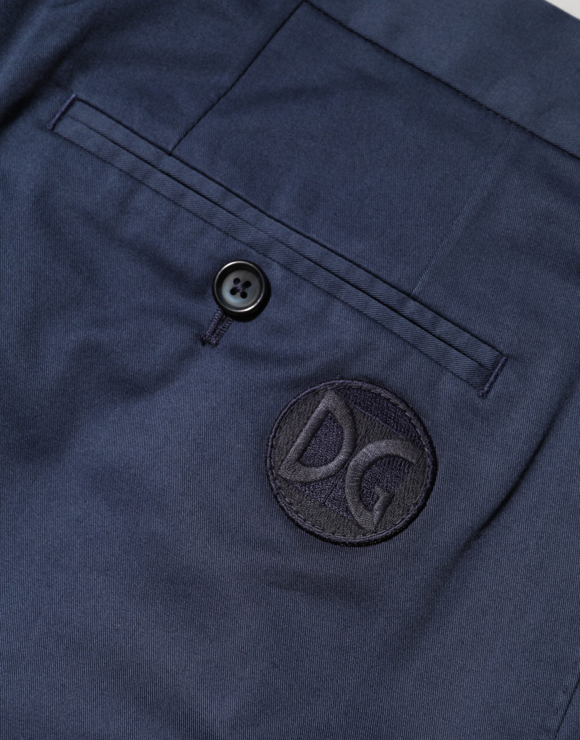 Dolce & Gabbana Blå Bomuldsshorts med Mellemhøj Talje og Stretch