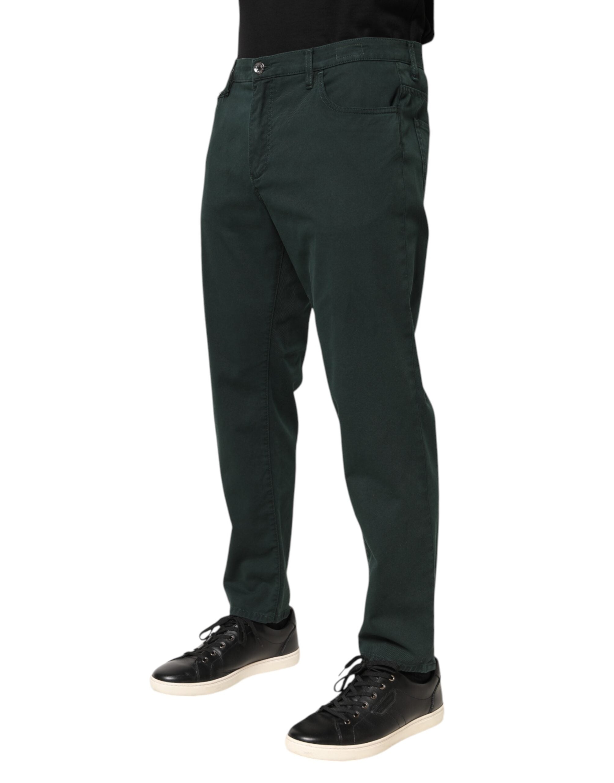 Dolce & Gabbana Grønne Bomuldsstretch Herre Løse Denim Jeans