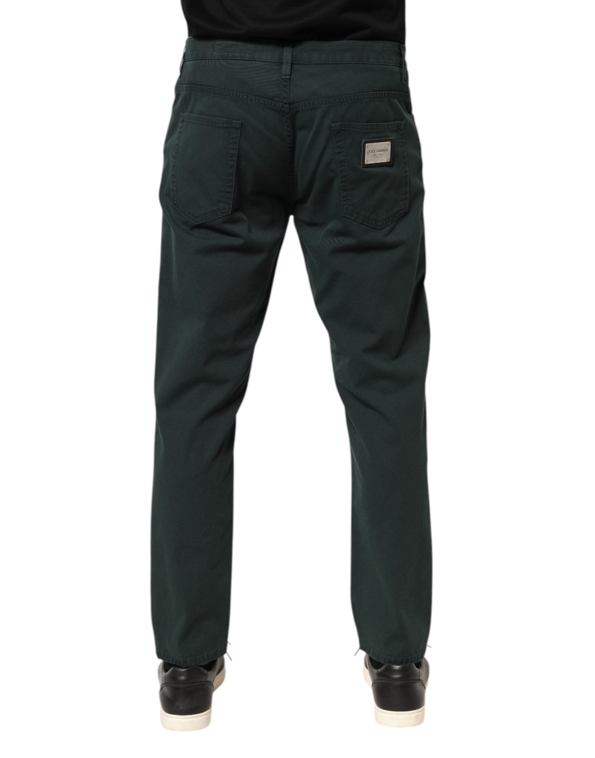 Dolce & Gabbana Grønne Bomuldsstretch Herre Løse Denim Jeans