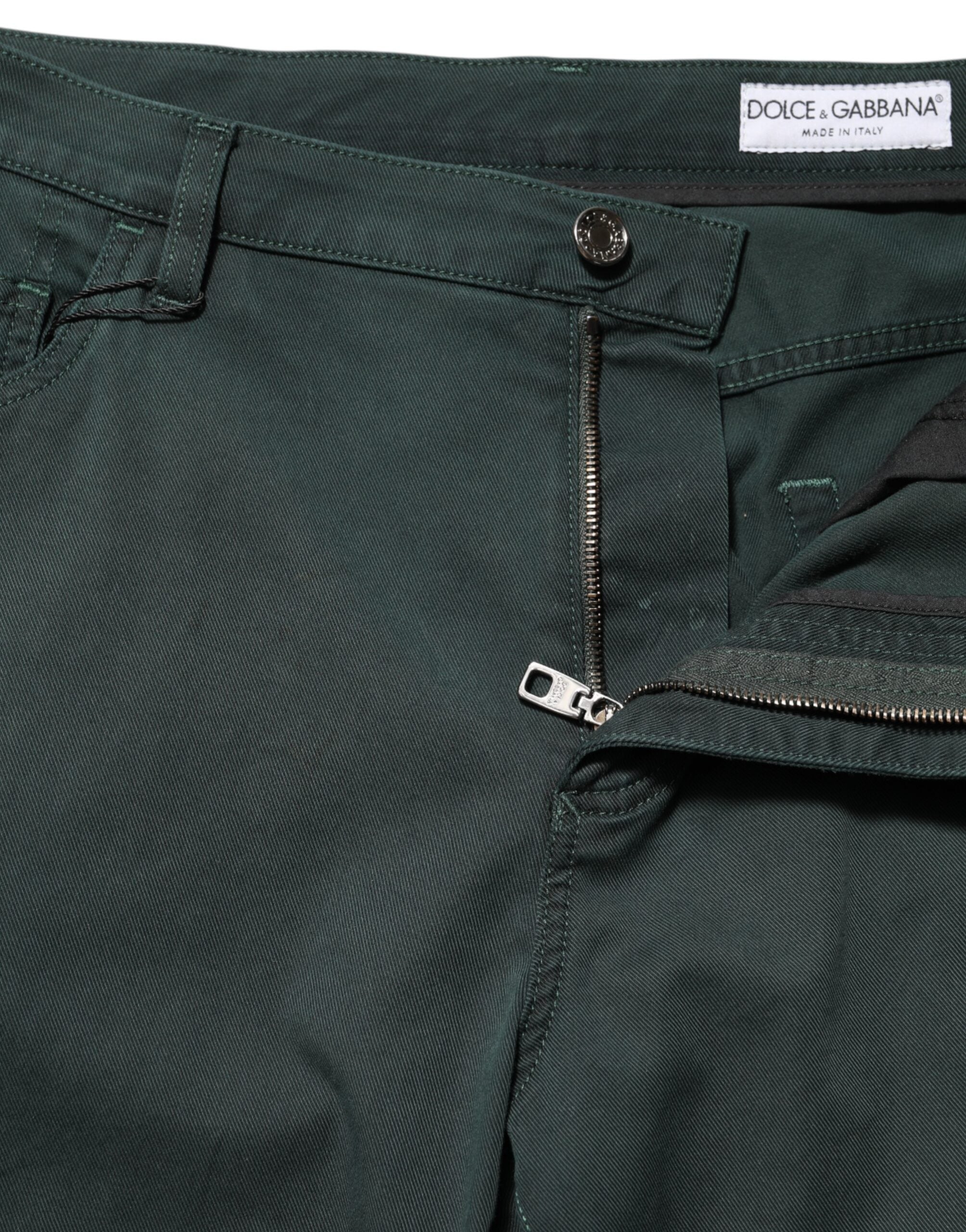 Dolce & Gabbana Grønne Bomuldsstretch Herre Løse Denim Jeans