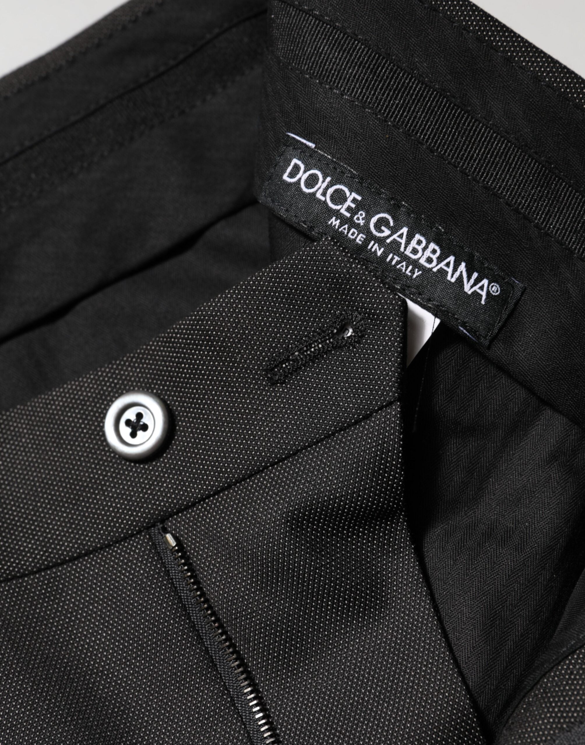 Dolce & Gabbana Sorte Polyester Mellemhøj Talje Kjolebukser Bukser