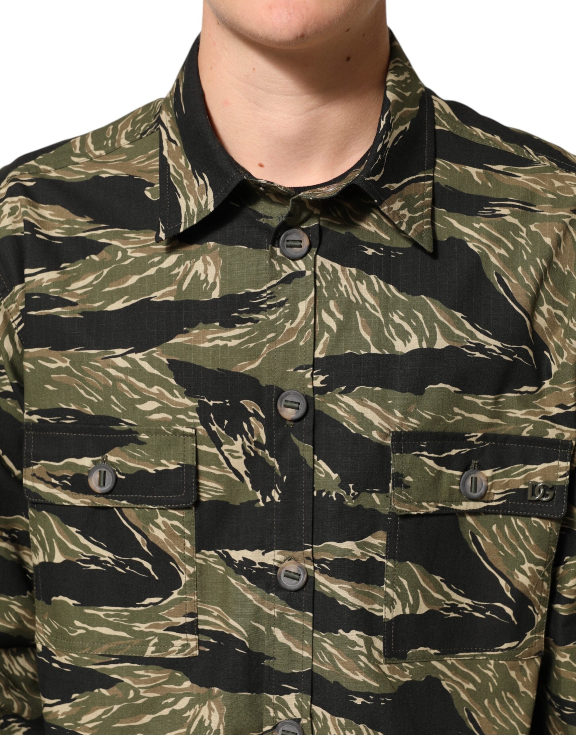 Dolce &amp; Gabbana Flerfarvet Camouflage Bomuldsskjorte