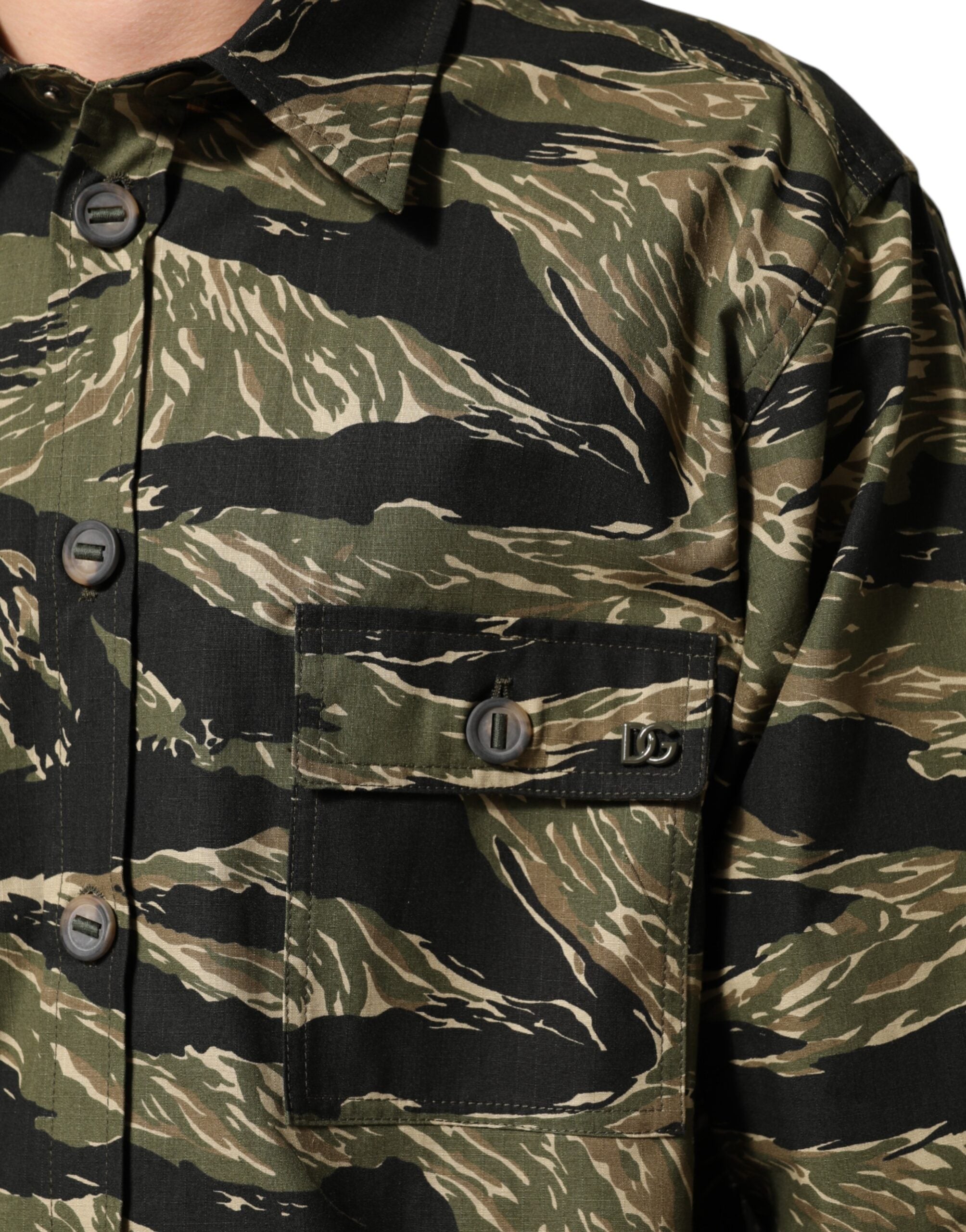 Dolce &amp; Gabbana Flerfarvet Camouflage Bomuldsskjorte