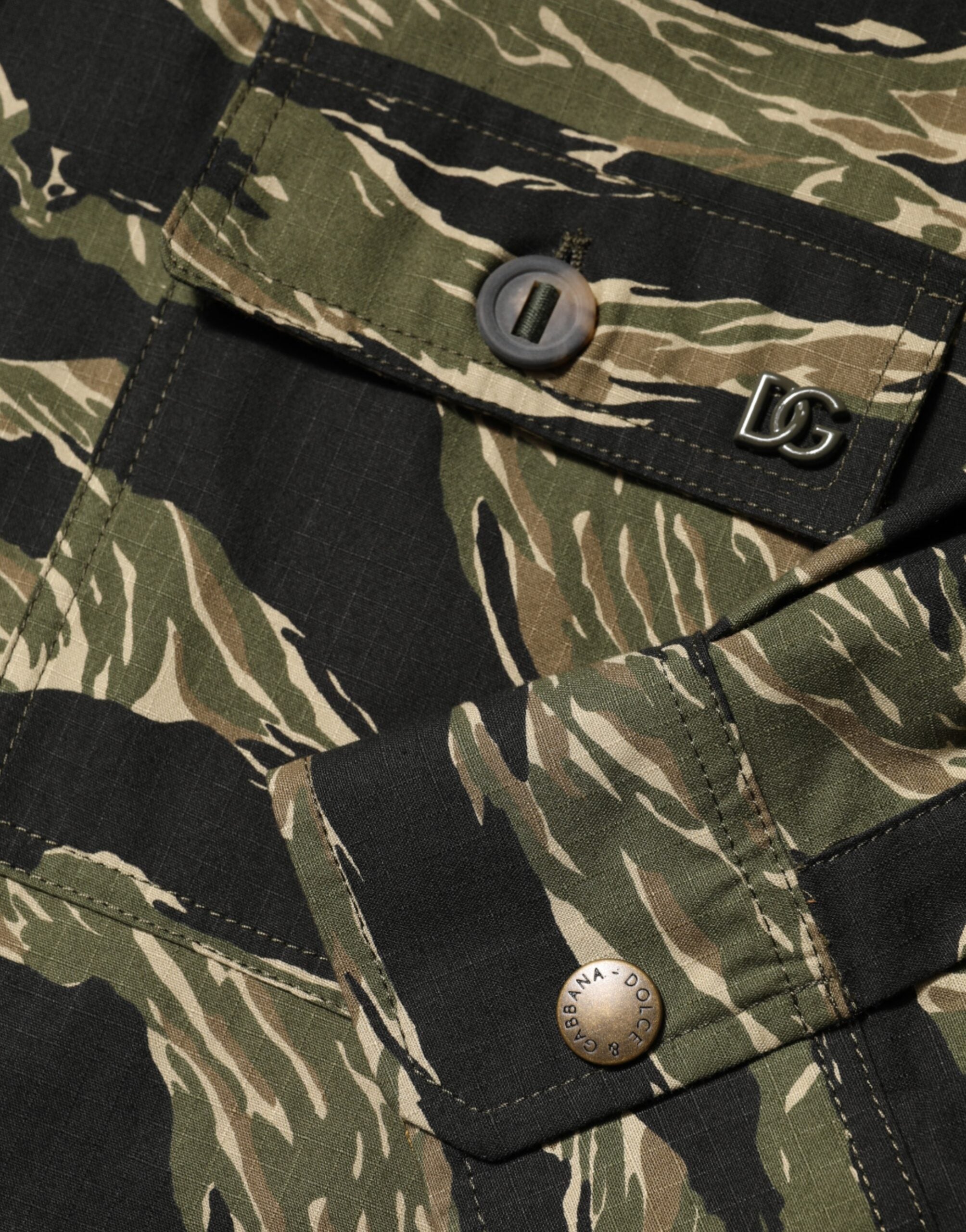 Dolce &amp; Gabbana Flerfarvet Camouflage Bomuldsskjorte