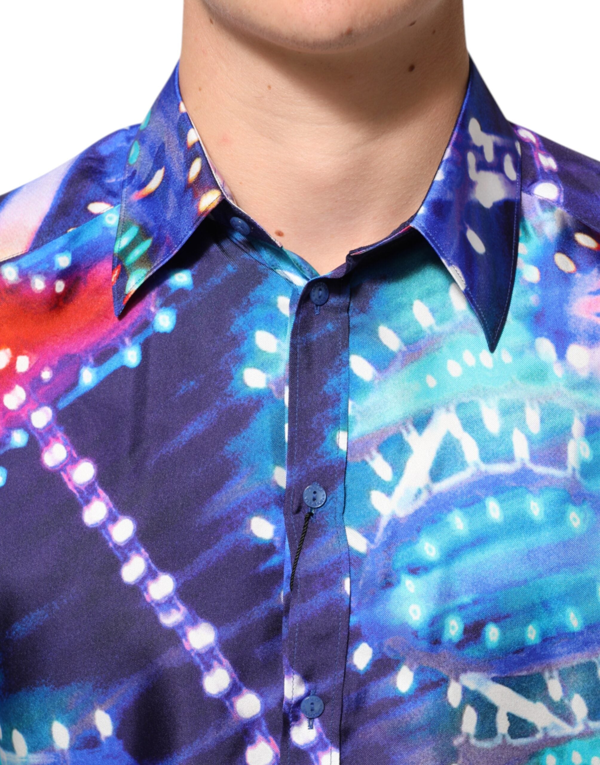 Dolce &amp; Gabbana Multicolor Luminarie MARTINI Slim herreskjorte