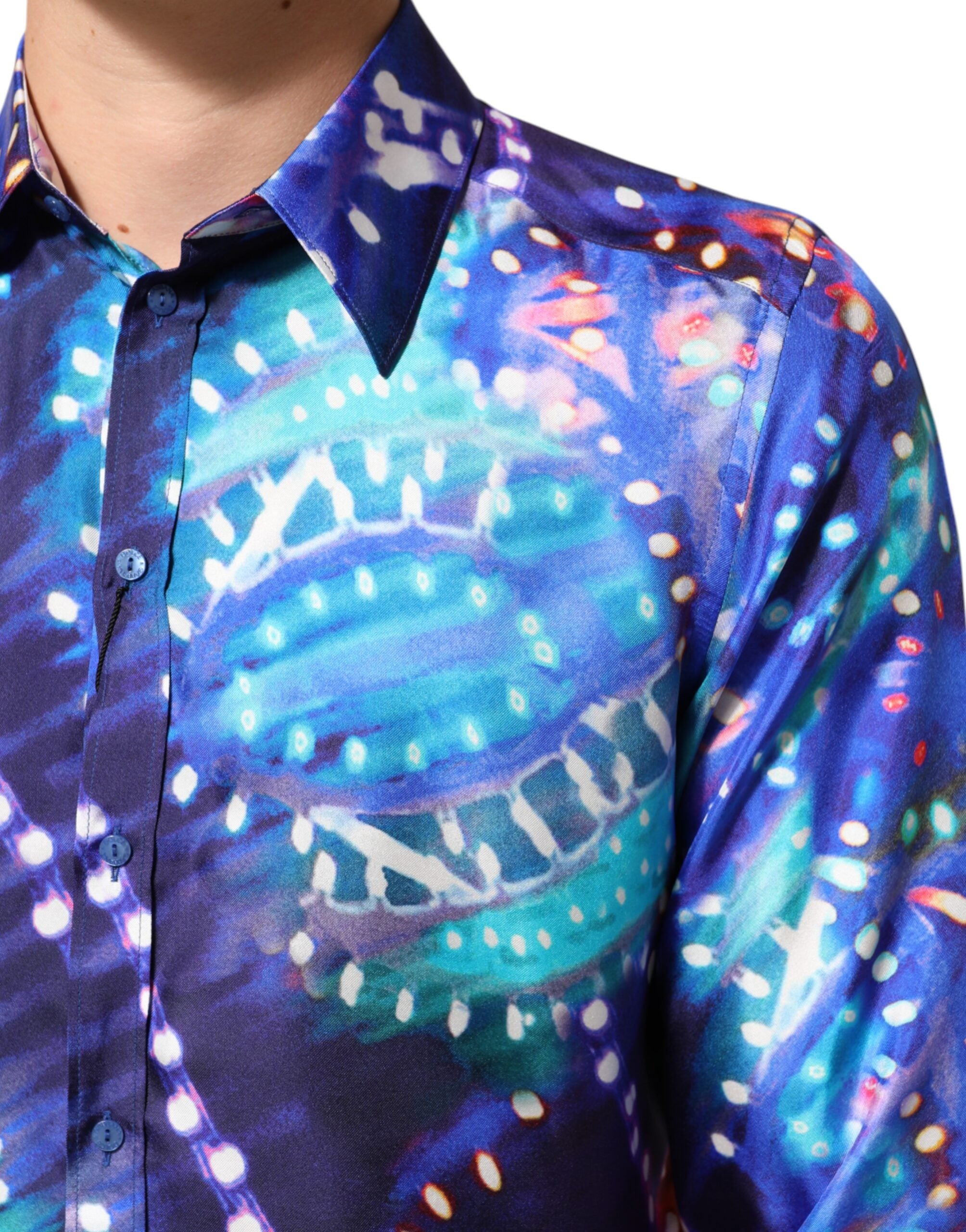 Dolce &amp; Gabbana Multicolor Luminarie MARTINI Slim herreskjorte