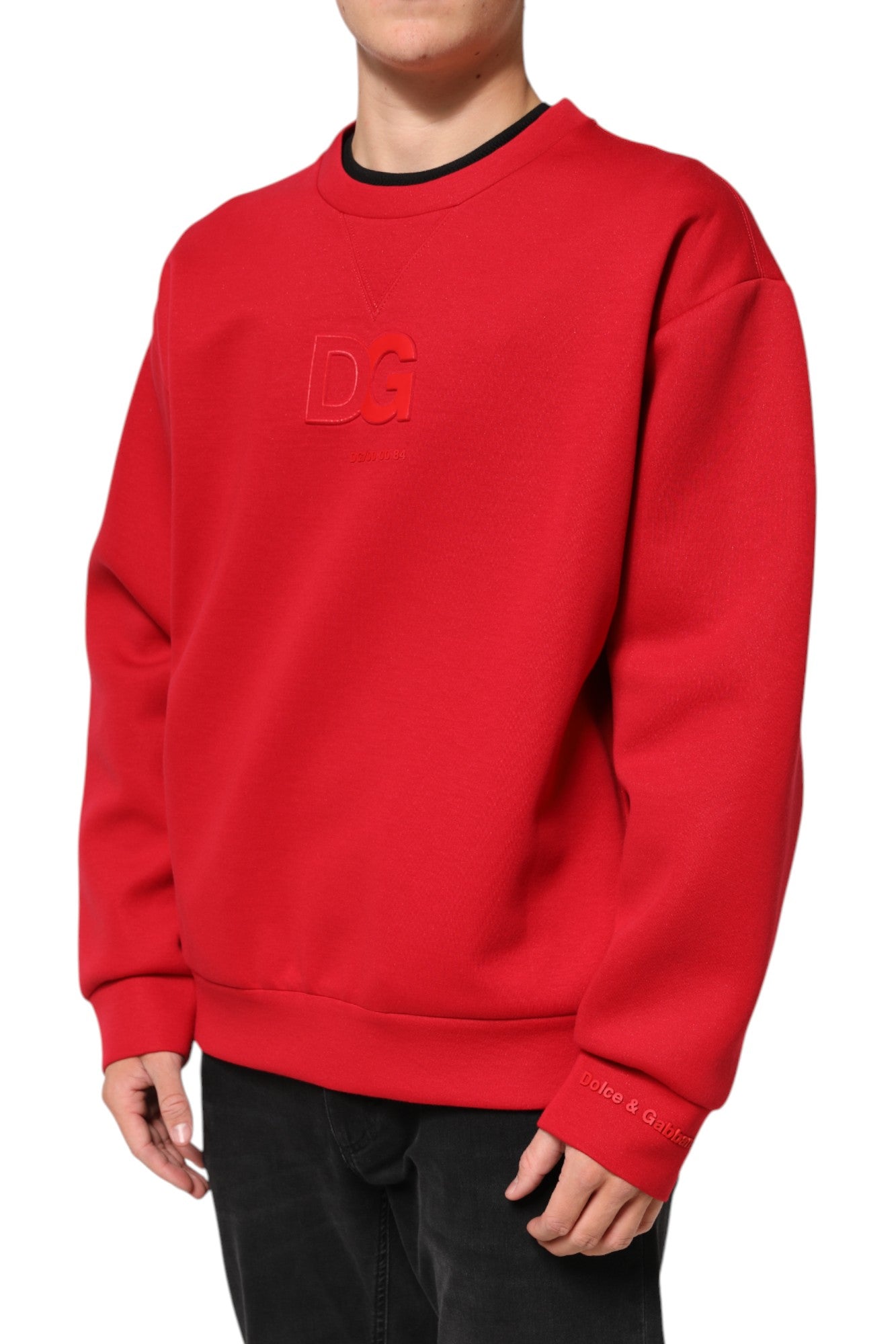 Dolce & Gabbana Rød DG Logo Rund Hals Herre Sweatshirt