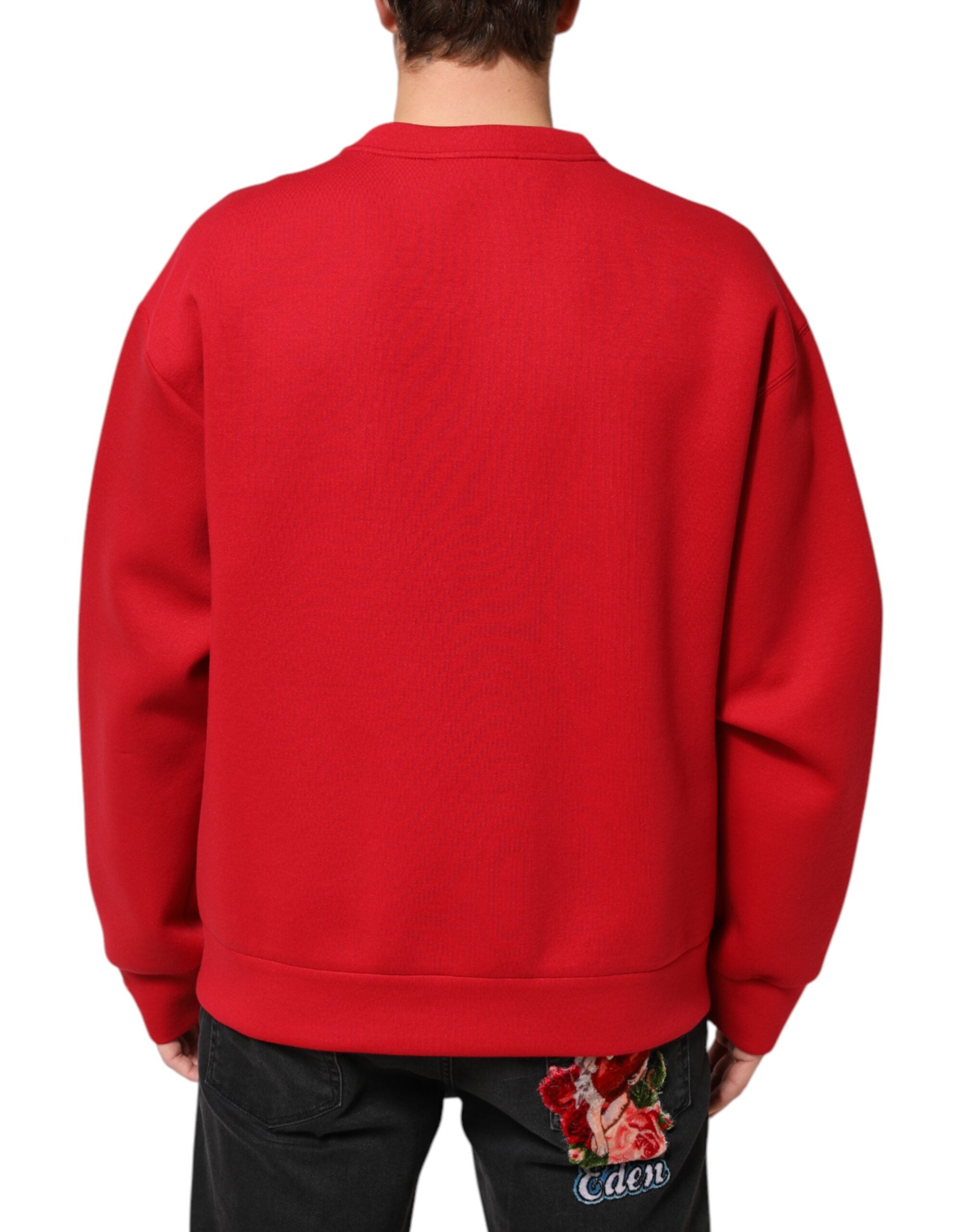 Dolce & Gabbana Rød DG Logo Rund Hals Herre Sweatshirt