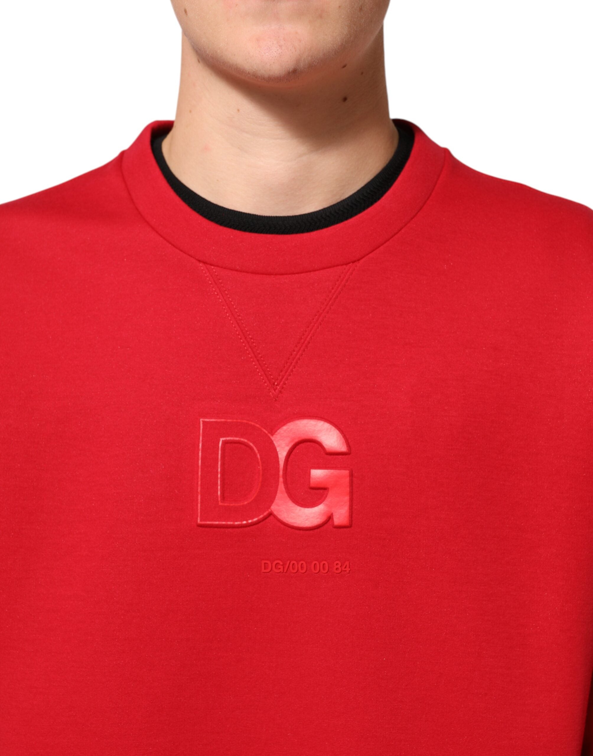 Dolce & Gabbana Rød DG Logo Rund Hals Herre Sweatshirt