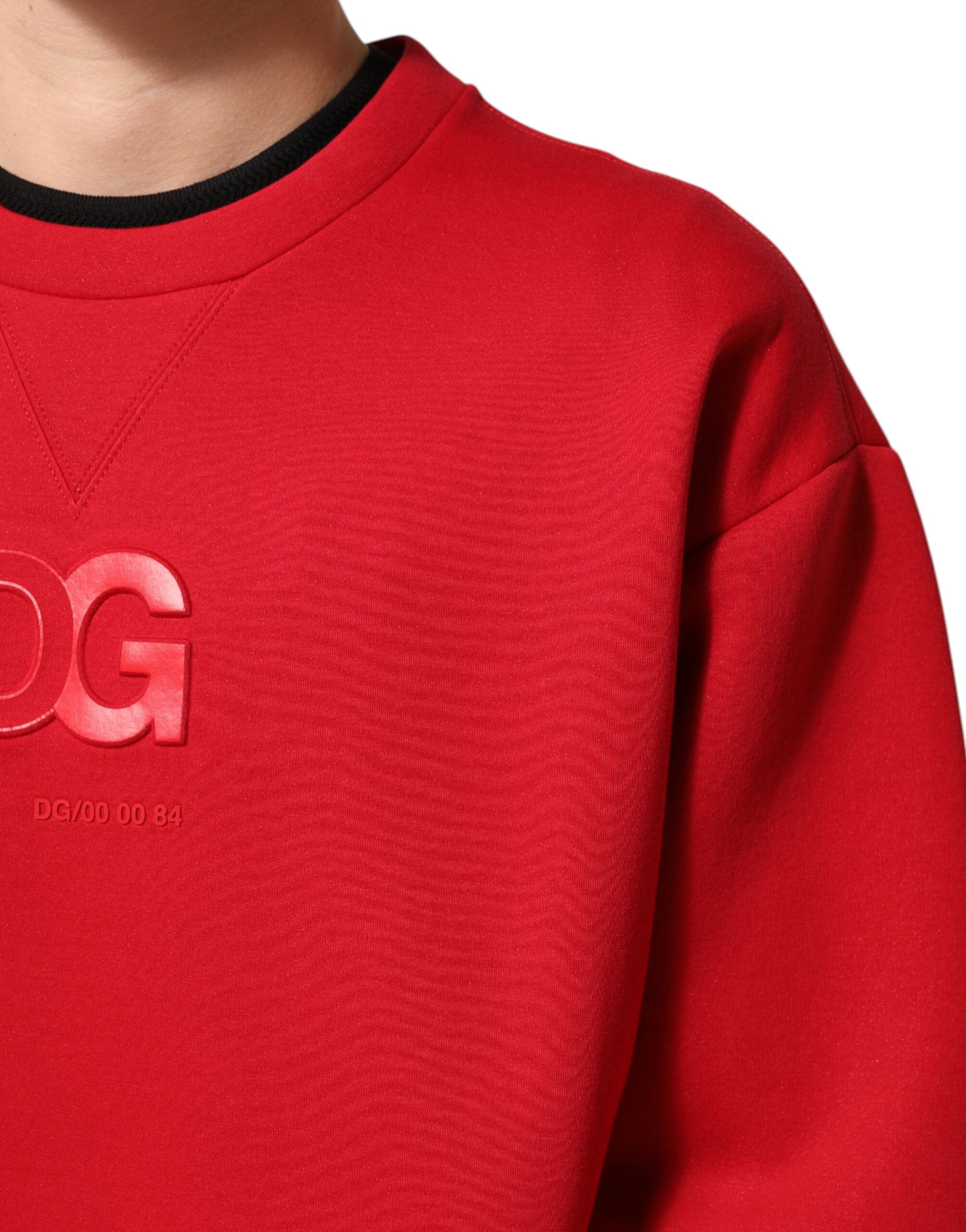 Dolce & Gabbana Rød DG Logo Rund Hals Herre Sweatshirt